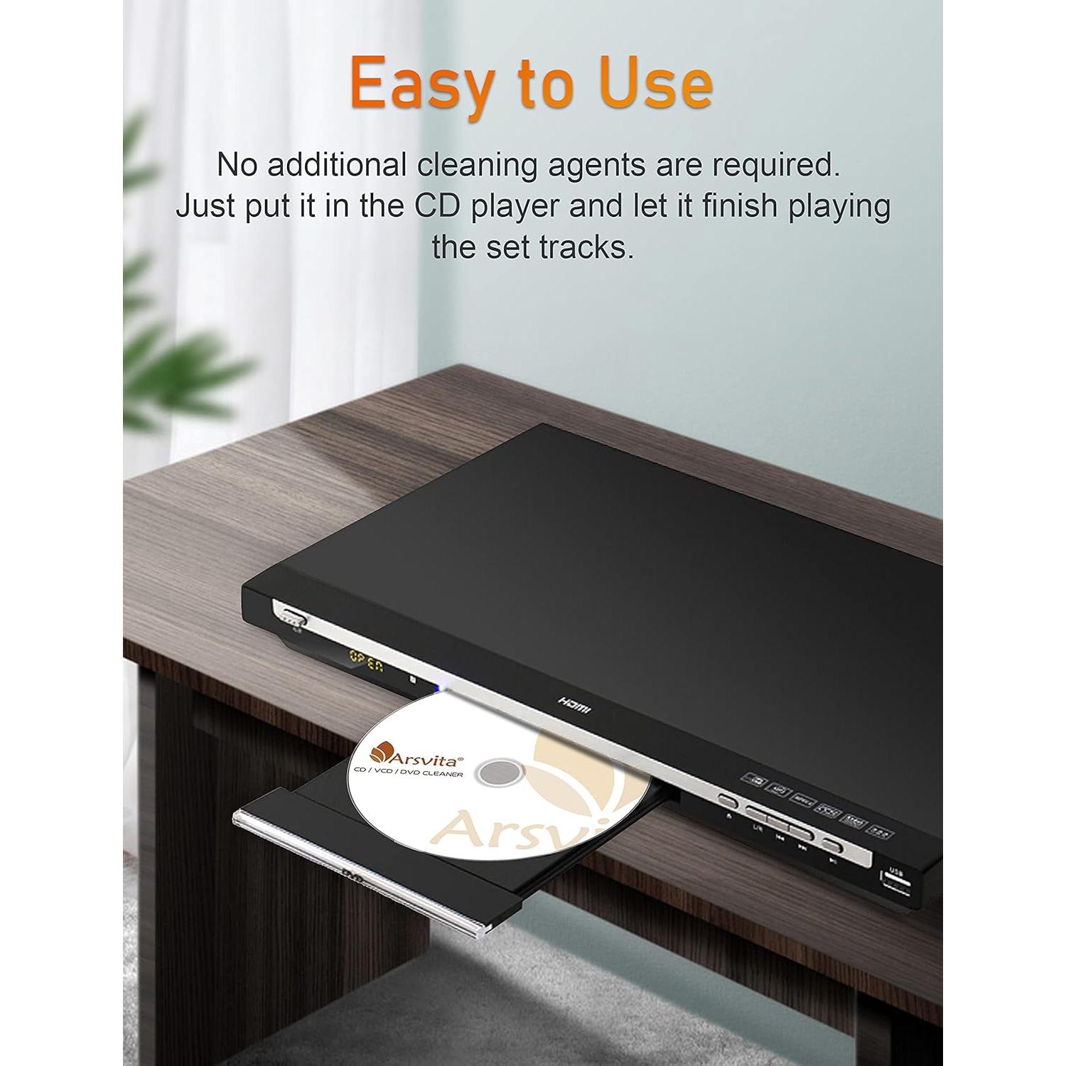 Arsvita - CD Laser Lens Cleaner Disc Cleaning Set for CD/VCD/DVD Player, Safe and Effective