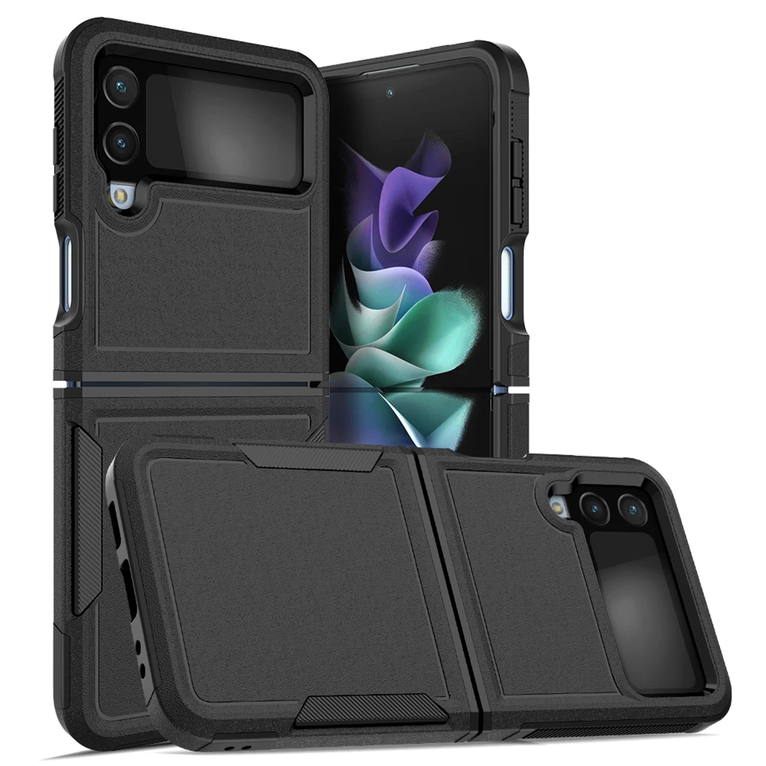 Supershield Case For Samsung Z Flip 4 Shockproof Armor TPU Bumper Hard Plastic Phone Cover - Black