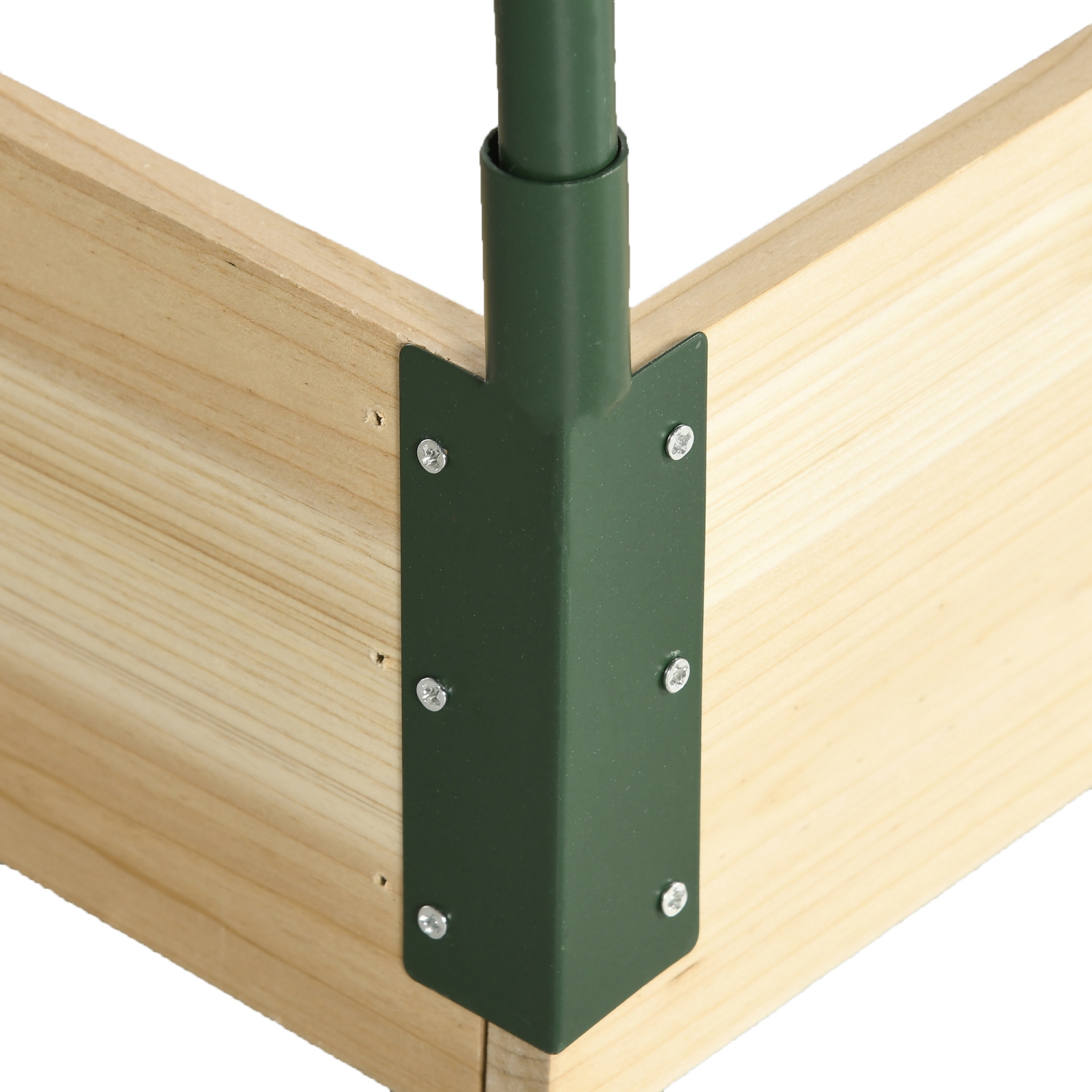 Outsunny 12 Pockets 4' x 3' x 2' Raised Garden Bed with Greenhouse and Roll Up Windows, Wooden Planter Box Kit with Cover, Dual Use for Vegetables,