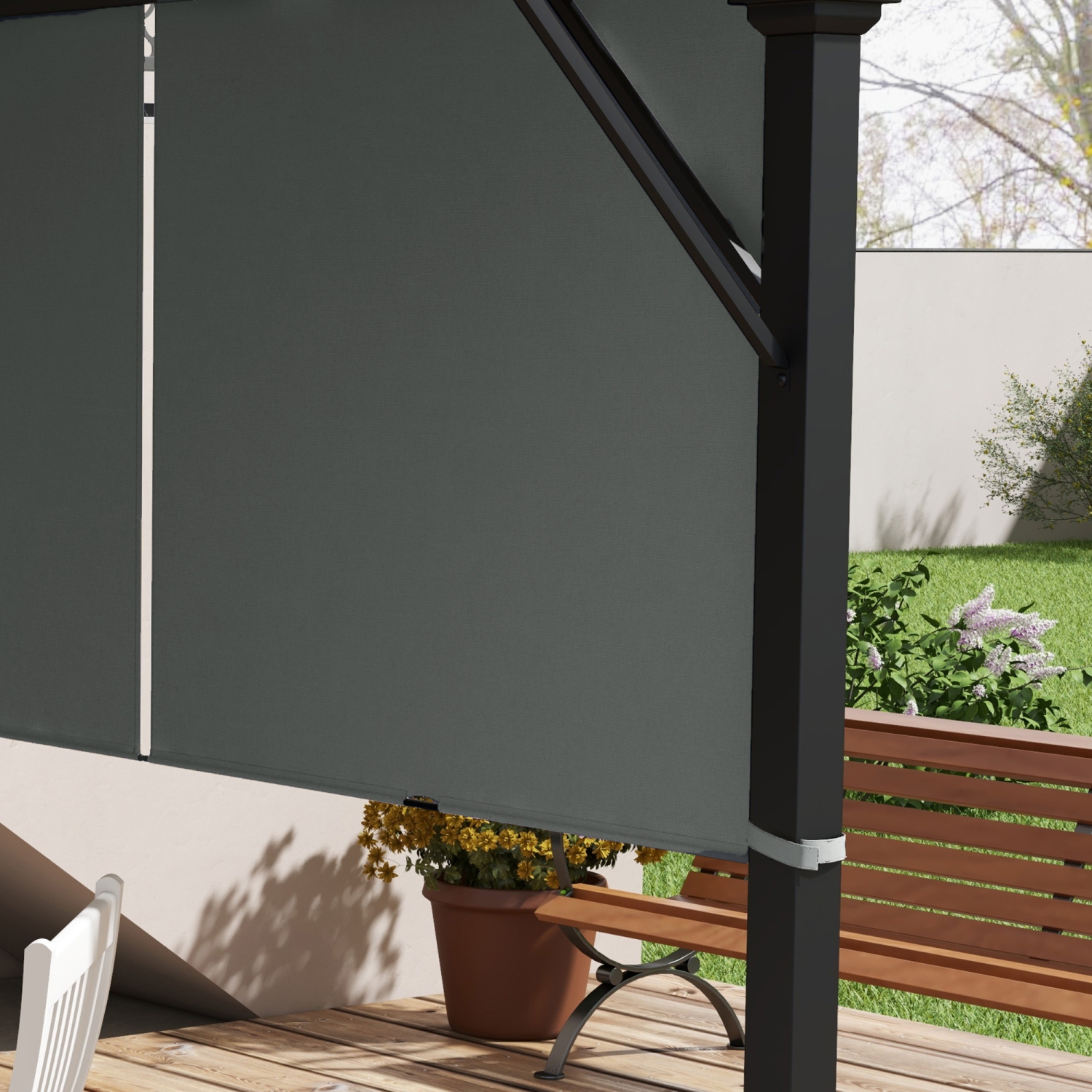 2 pièces de rechange de pergola de 16 x 4&nbsp;pi Outsunny, couvercle d'auvent de pergola contre les UV, facile à installer, pour 10 cadre