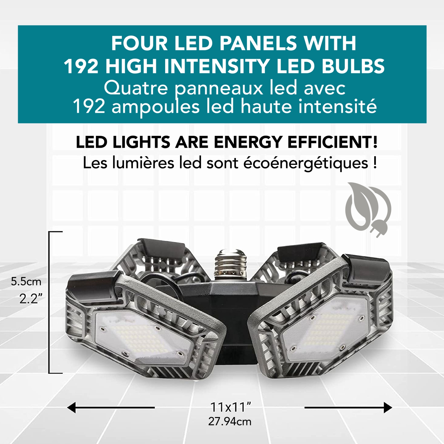 Bell + Howell Quadburst 8000 Lumens Multi-Directional LED Ceiling Light