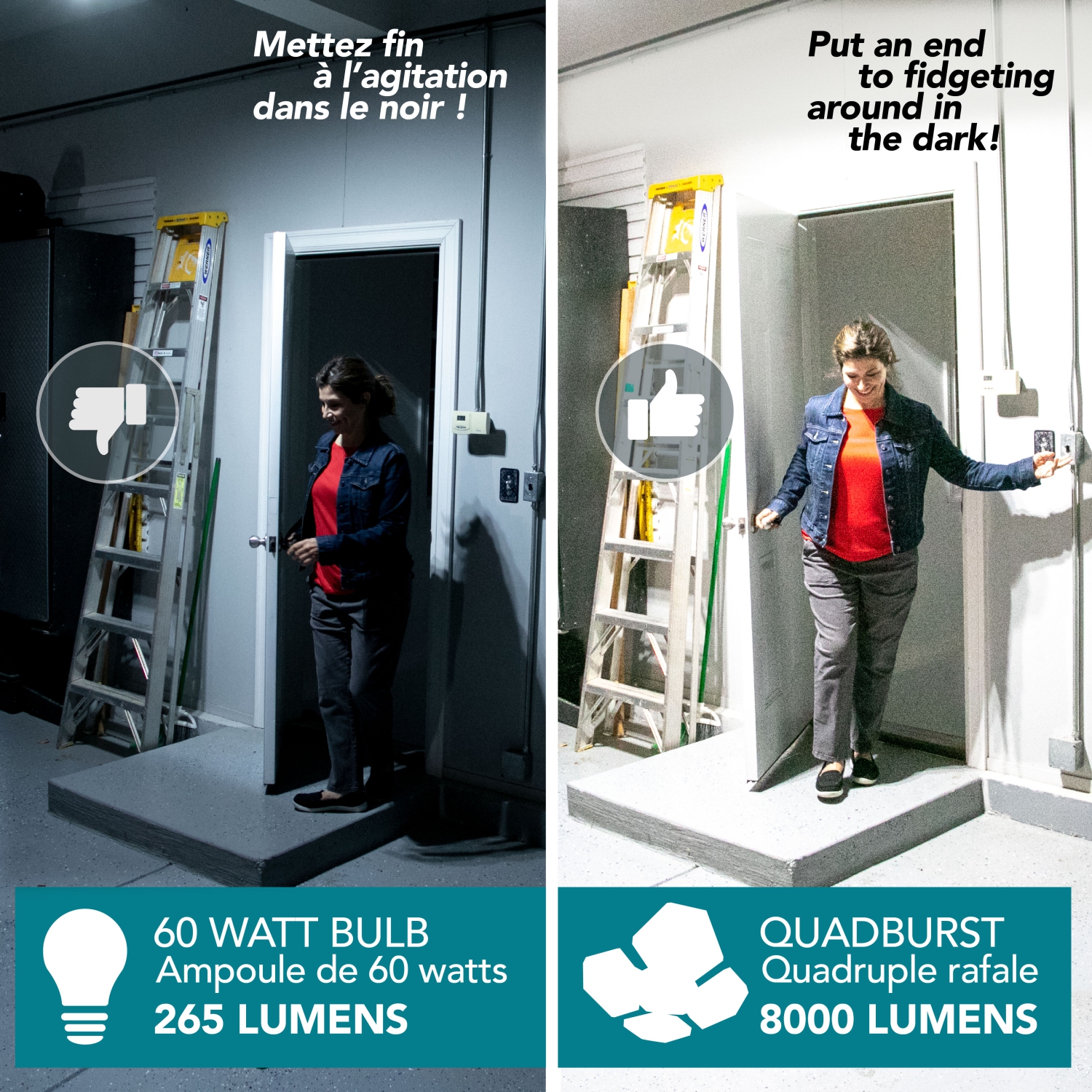 Bell + Howell Quadburst 8000 Lumens Multi-Directional LED Ceiling Light