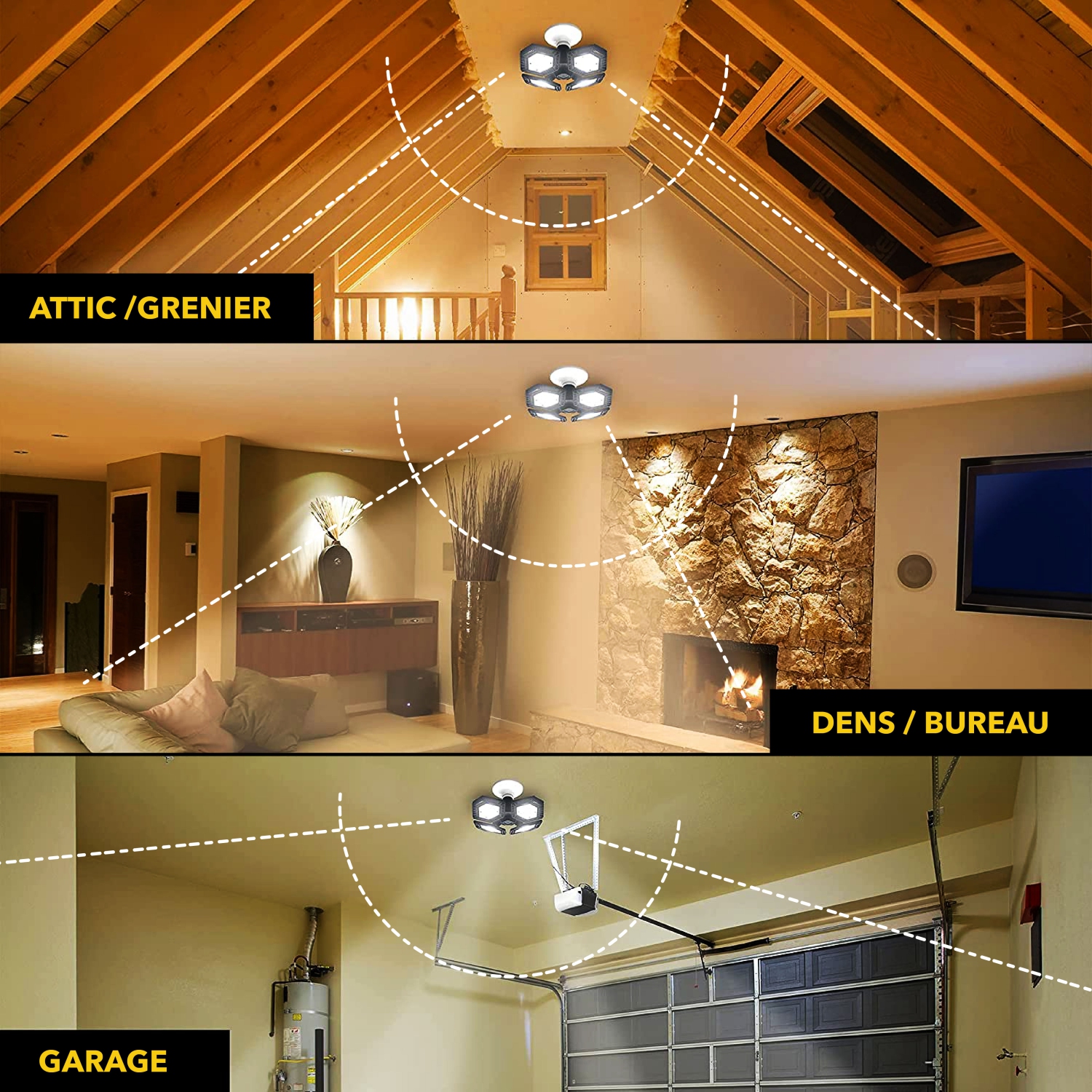 Bell + Howell Quadburst 8000 Lumens Multi-Directional LED Ceiling Light