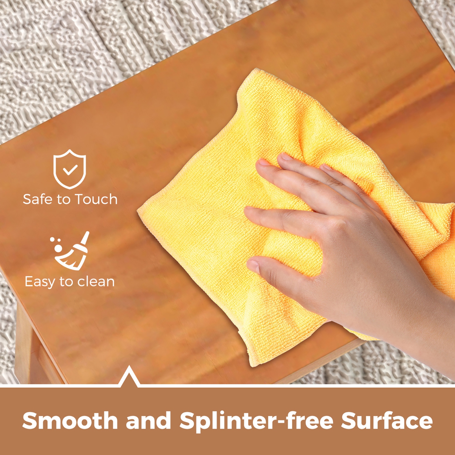 Gymax Teak Shower Bench Bathroom Shower Stool for Shaving Legs & Spa Bath Natural