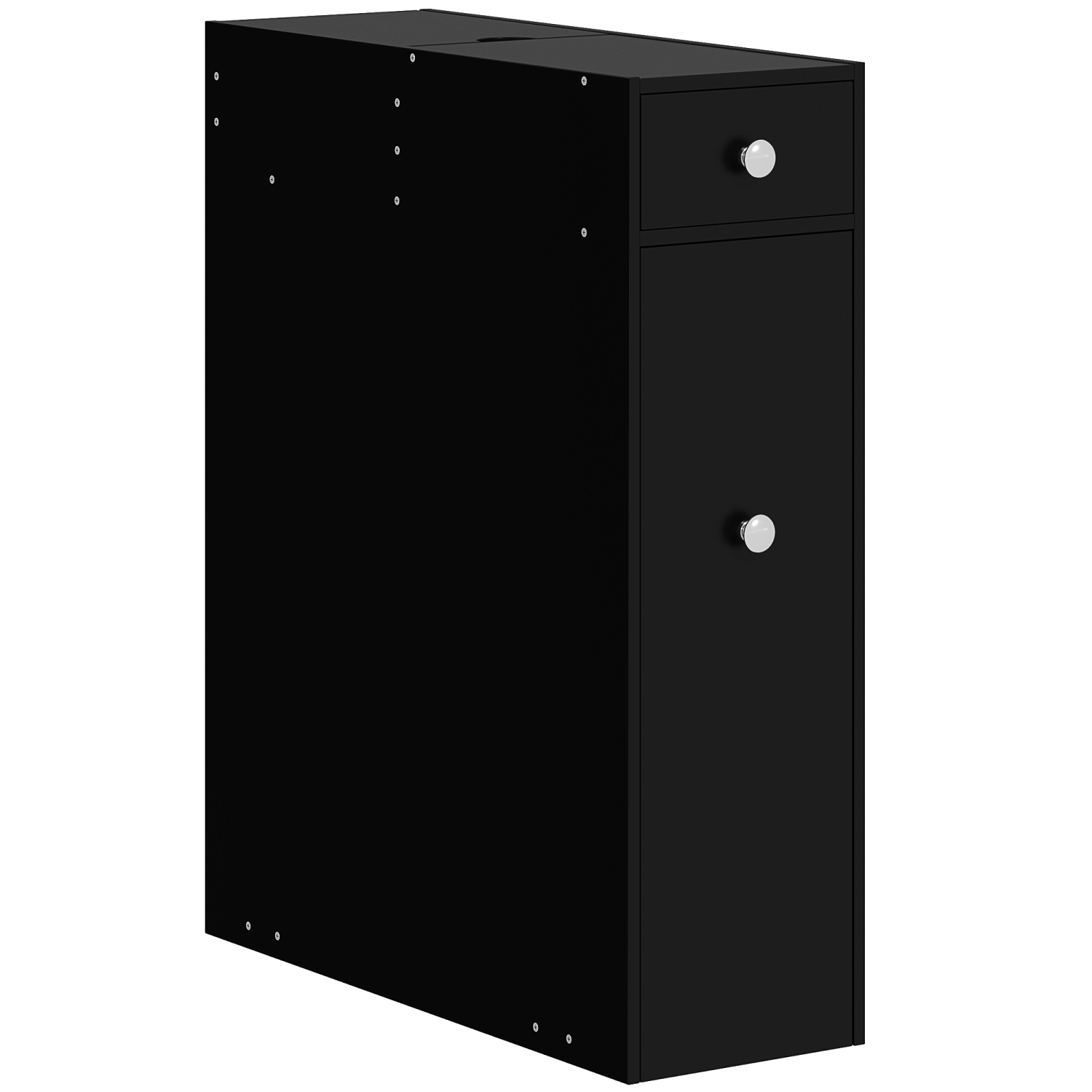 HOMCOM – Petite armoire de rangement pour salle de bain, armoire à papier hygiénique peu encombrante, armoire de salle de bain étroite avec tiroirs