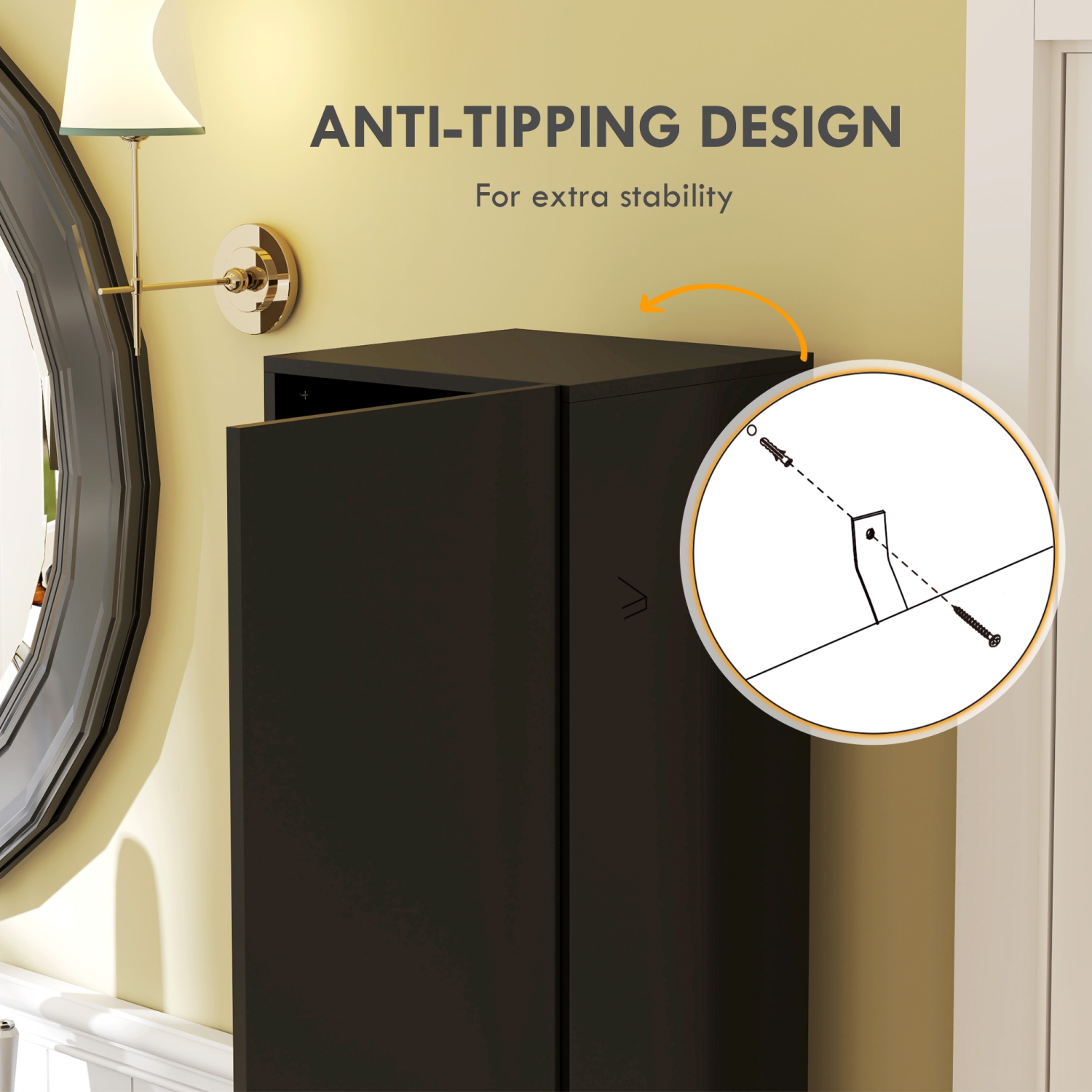 Armoire de rangement kleankin de 71&nbsp;po pour salle de bain, tour étroite en lin très lustré avec tablettes ouvertes, armoires à 2 portes et