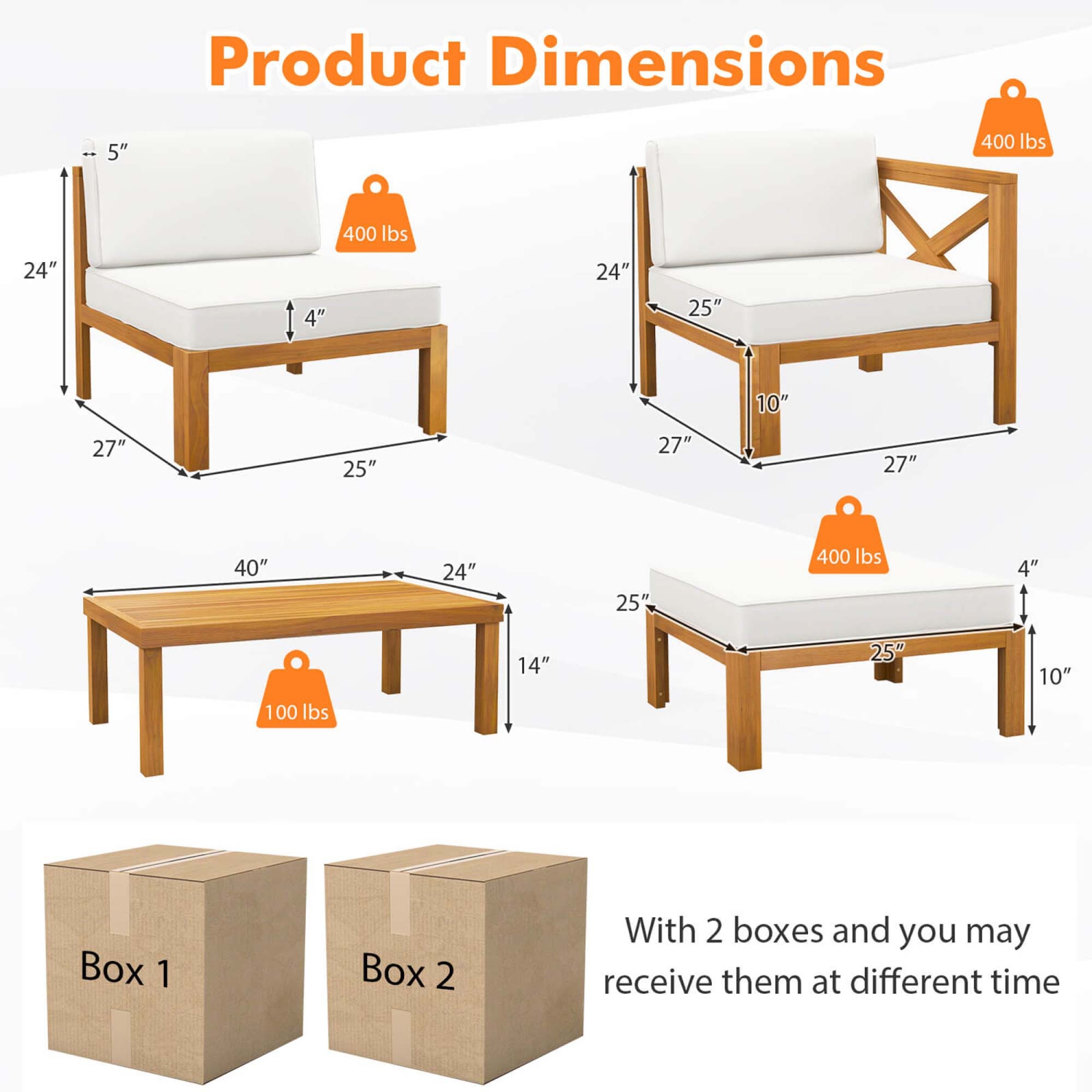 Gymax Set of 5 Conversation Furniture Set w/ 3 Chairs 1 Ottoman & 1 Coffee Table White