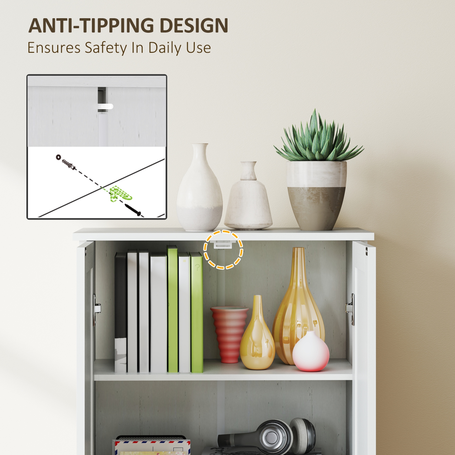 HOMCOM – Armoire garde-manger Farmhouse de 67&nbsp;po, grand garde-manger de cuisine avec tablettes réglables, armoire de rangement autonome avec