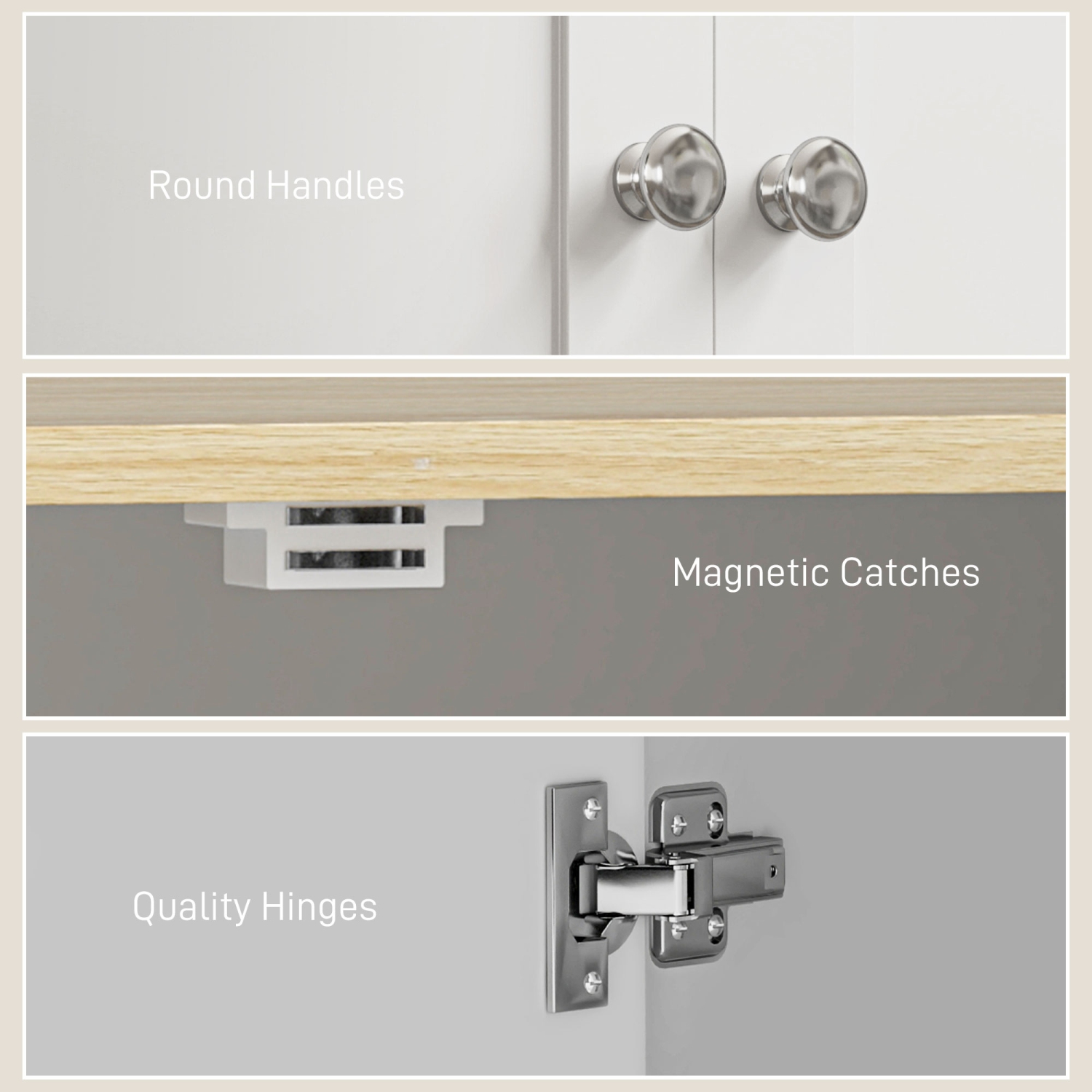 HOMCOM – Armoire garde-manger de 72 po, armoire de rangement garde-manger de cuisine avec tablettes réglables, armoire de rangement autonome