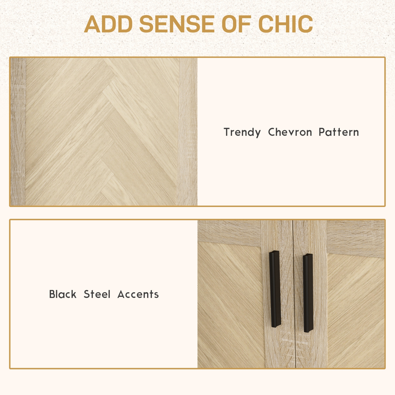 HOMCOM Sideboard Buffet Cabinet with 3 Drawers, Coffee Bar Cabinet with Recessed Doors and Adjustable Shelf, Oak