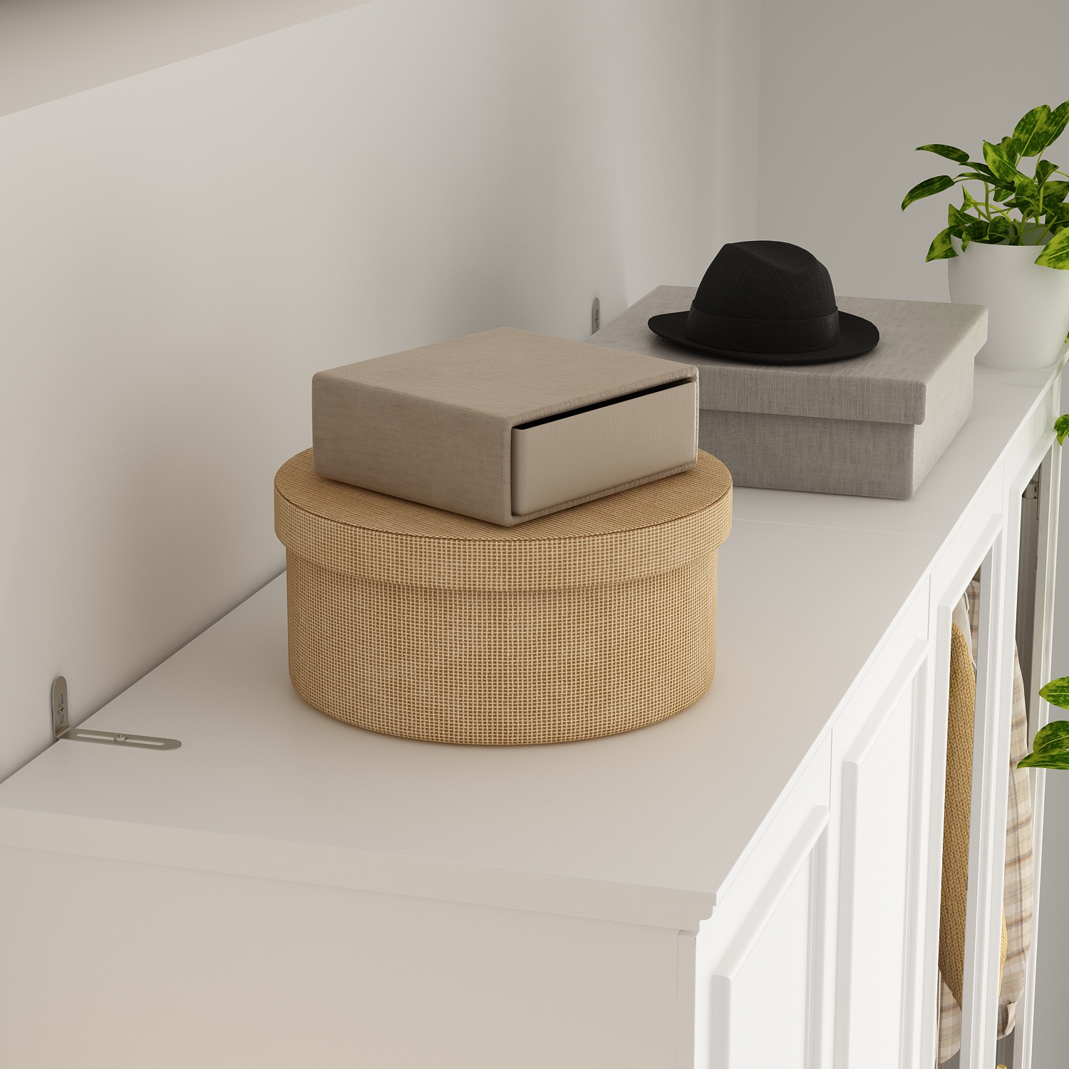 Homsee – Garde-robe moderne avec tablettes, tiges suspendues et tiroirs pour un rangement efficace dans des espaces restreints, blanc