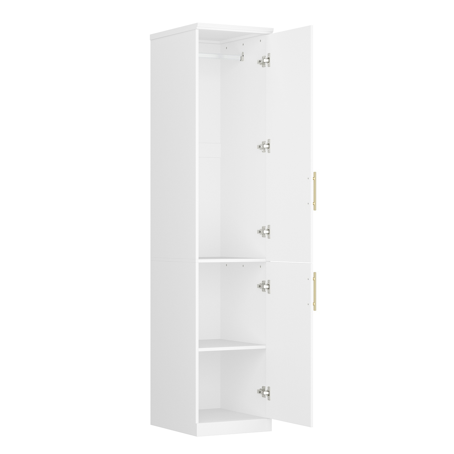 Armoire mince Homsee avec tablettes et tiges de suspension pour espaces restreints, blanc