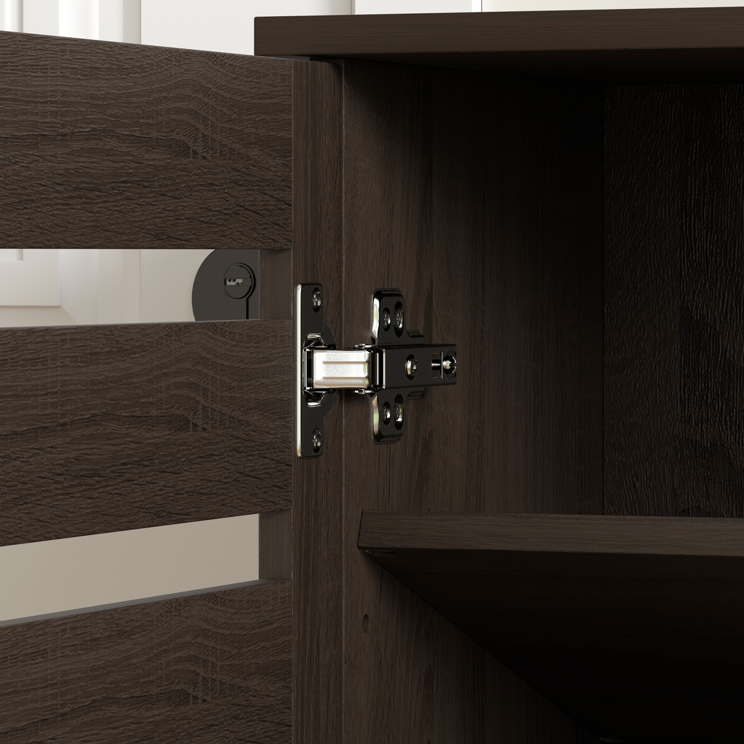 HOMCOM – Armoire à chaussures étroite avec 3 portes à lattes, armoire de rangement moderne pour chaussures avec tablettes réglables pour entrée,