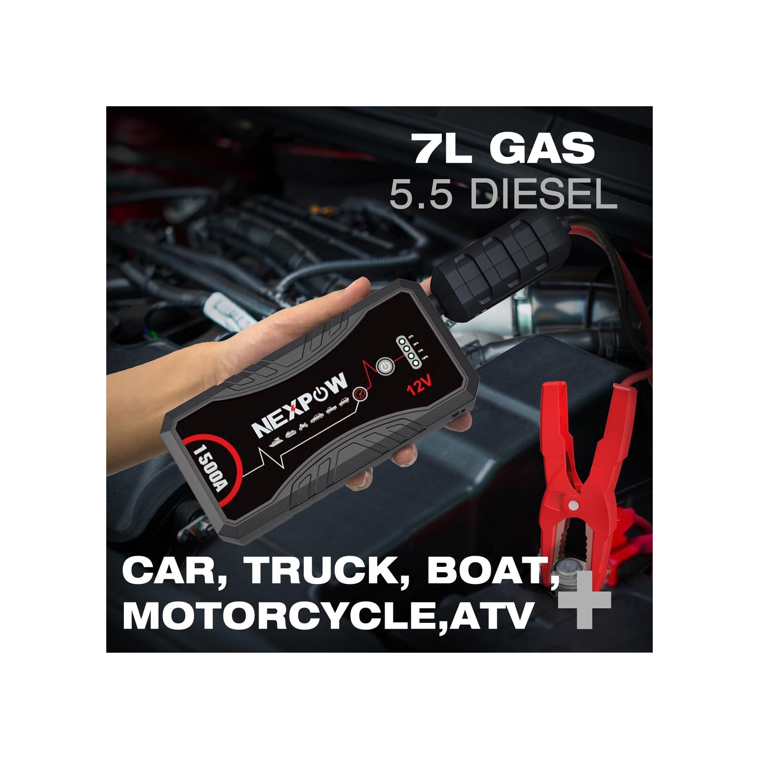 NEXPOW Q10S 1500A Peak Jump Starter with LED - Open Box