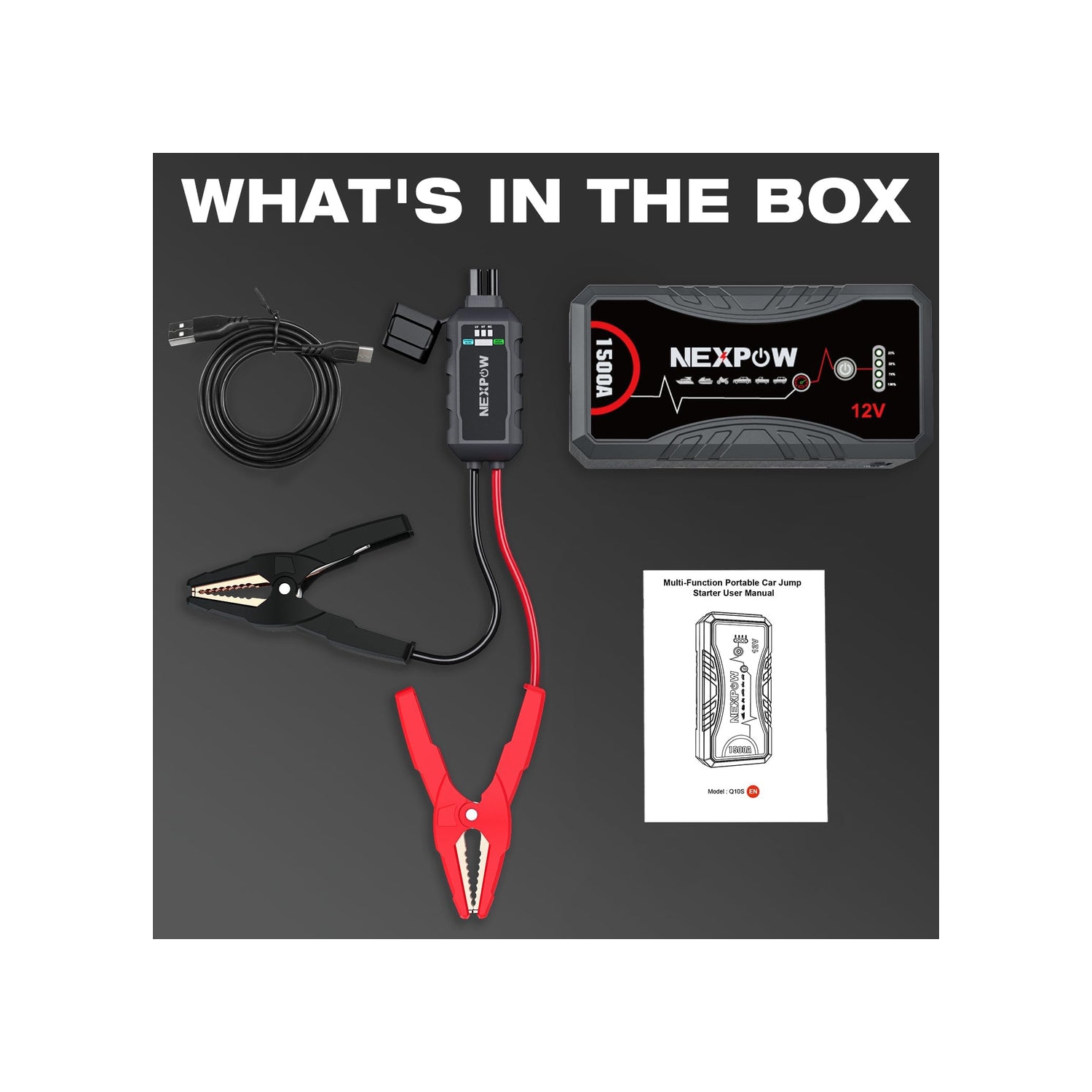 NEXPOW Q10S 1500A Peak Jump Starter with LED - Open Box