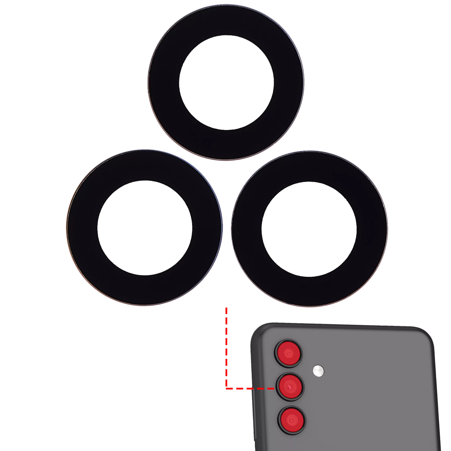 Premium Replacement Back Camera Lens with Adhesive for Samsung Galaxy A24 4G - 10 Pack