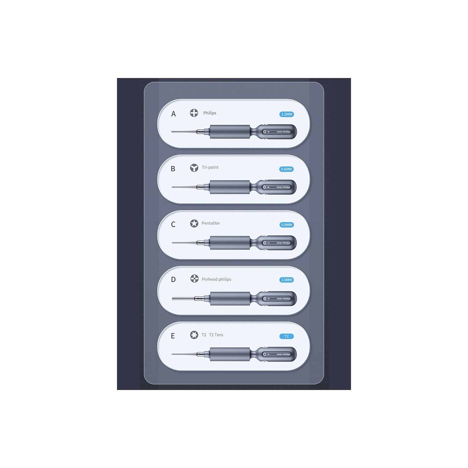 Jeu de tournevis de précision 5-en-1 de qualité supérieure avec prise Super Tactile - Torx, Phillips et plus encore par Qianli