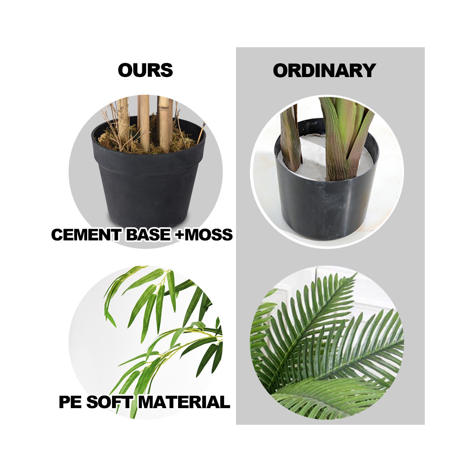 Costway 5' Artificial Bamboo Silk Tree Green Indoor-Outdoor Home Decor Planter