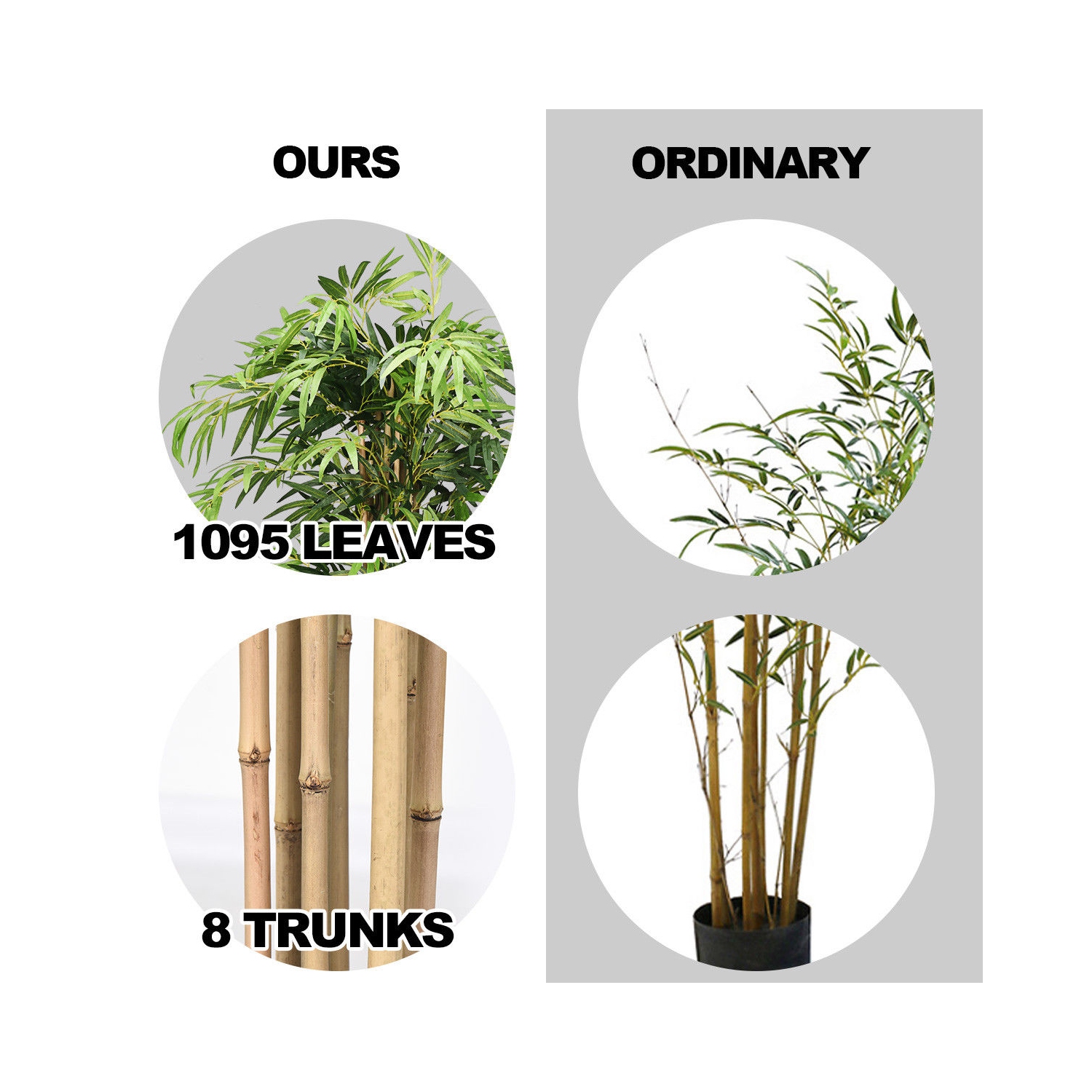 Costway 5' Artificial Bamboo Silk Tree Green Indoor-Outdoor Home Decor Planter