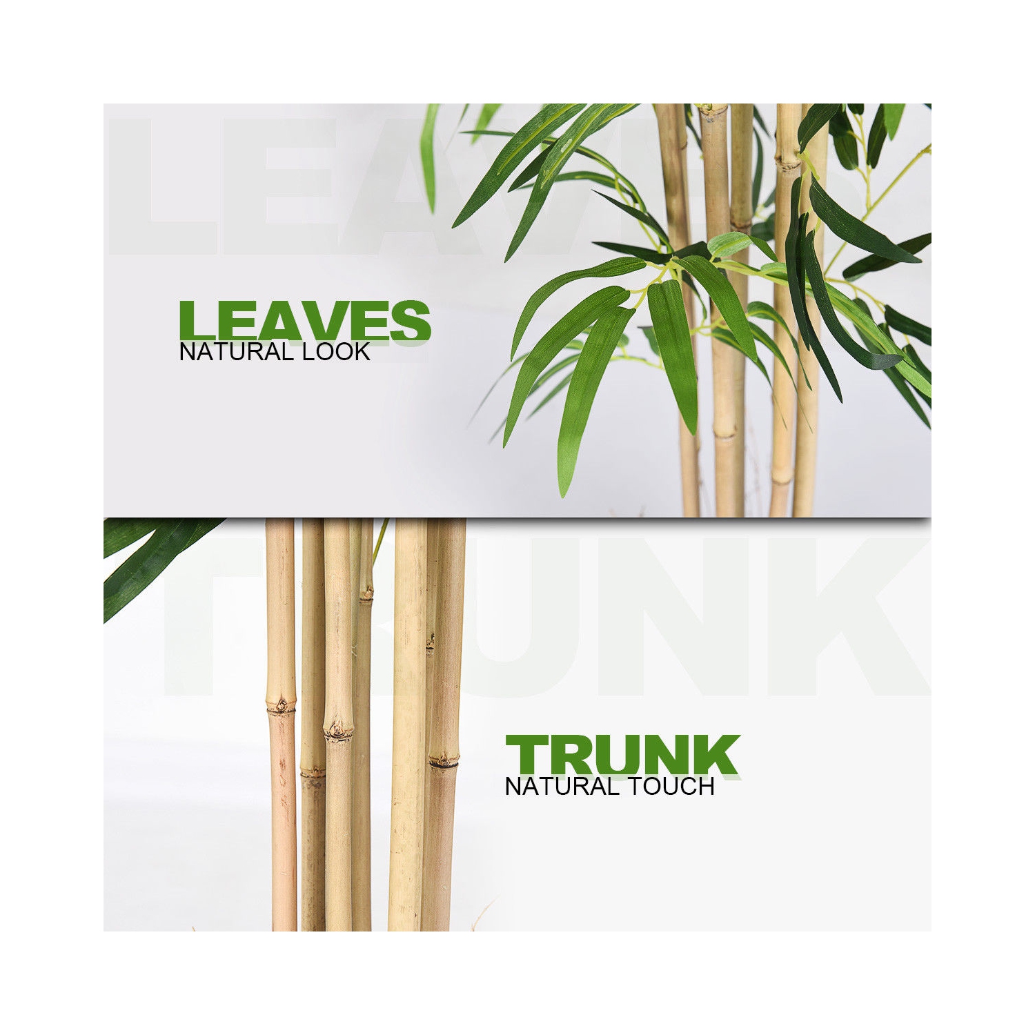 Costway 5' Artificial Bamboo Silk Tree Green Indoor-Outdoor Home Decor Planter