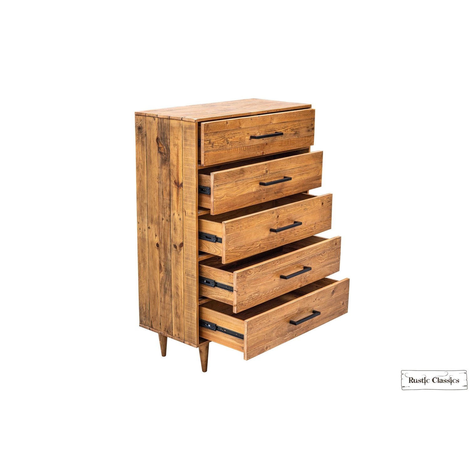Ensemble de 4 meubles de chambre à coucher plateforme en bois récupéré aux épices Cypress de Rustic Classics