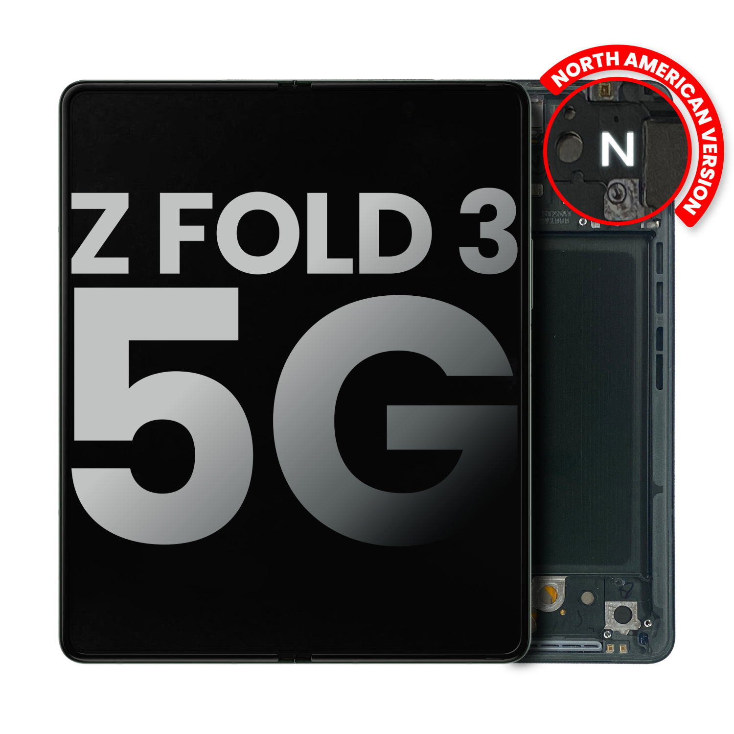 OLED de remplacement de haute qualité avec cadre pour Samsung Galaxy Z Fold 3 5G - Vert fantôme