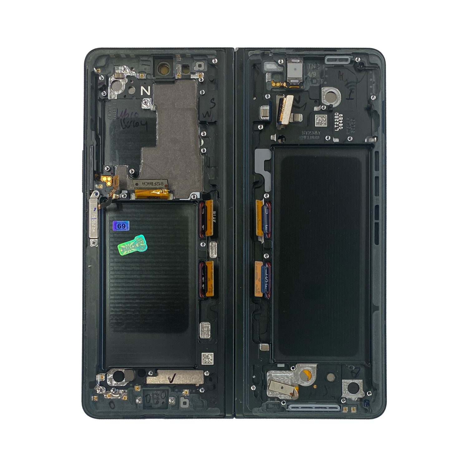 OLED de remplacement de haute qualité avec cadre pour Samsung Galaxy Z Fold 3 5G - Vert fantôme