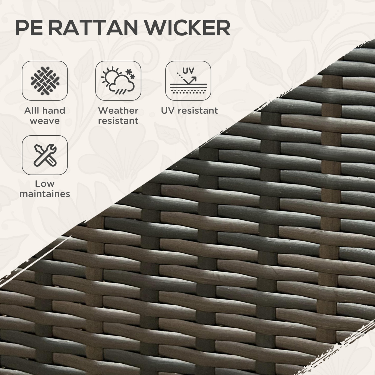 Outsunny PE Rattan Outdoor Bar Cart with Wheels, 2-Tier Outdoor Kitchen Island with Shelf & Cabinet, Rolling Cart with Glass Top, Handles, Towel