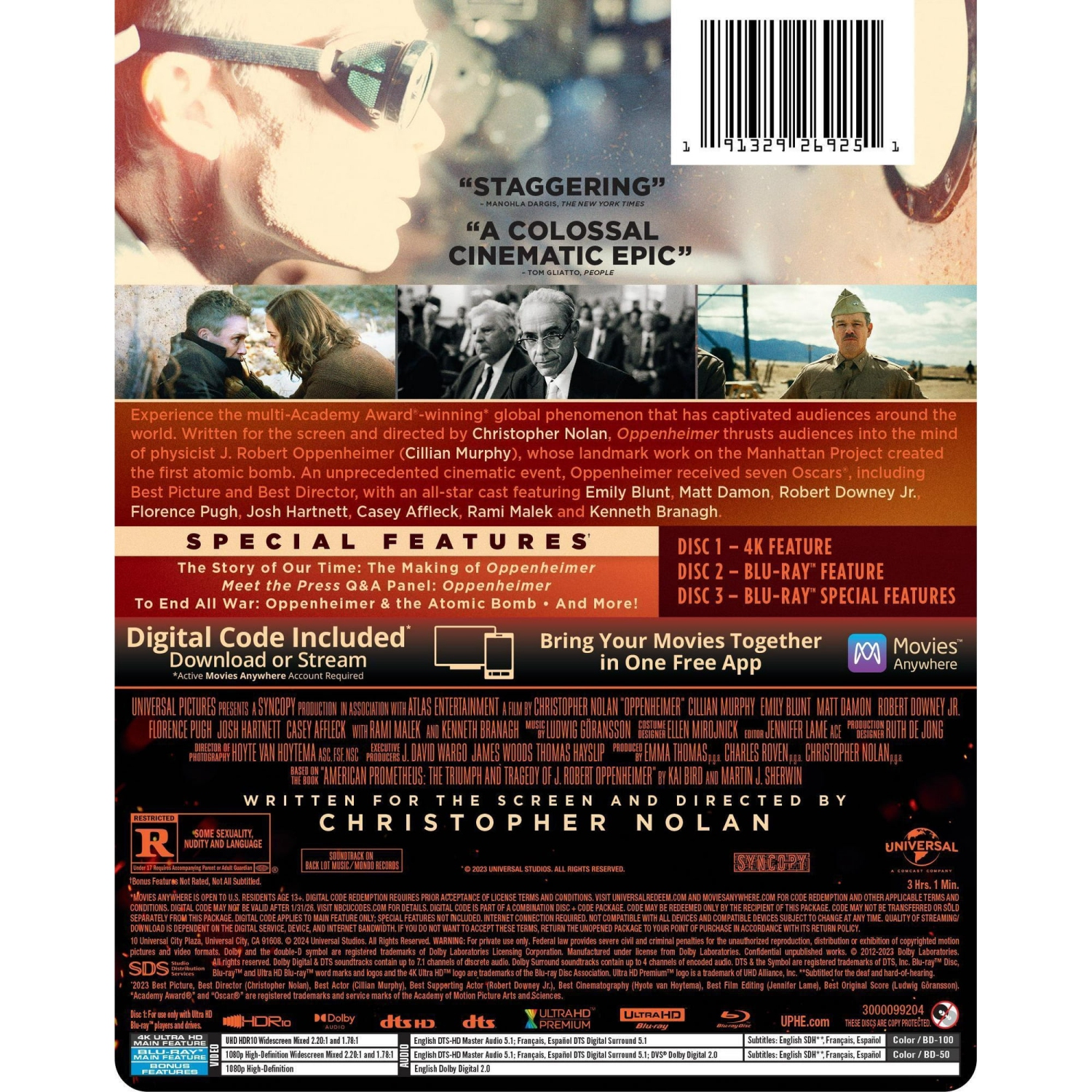 Oppenheimer [Steelbook] [4K Ultra HD + Blu-ray] Variant Cover