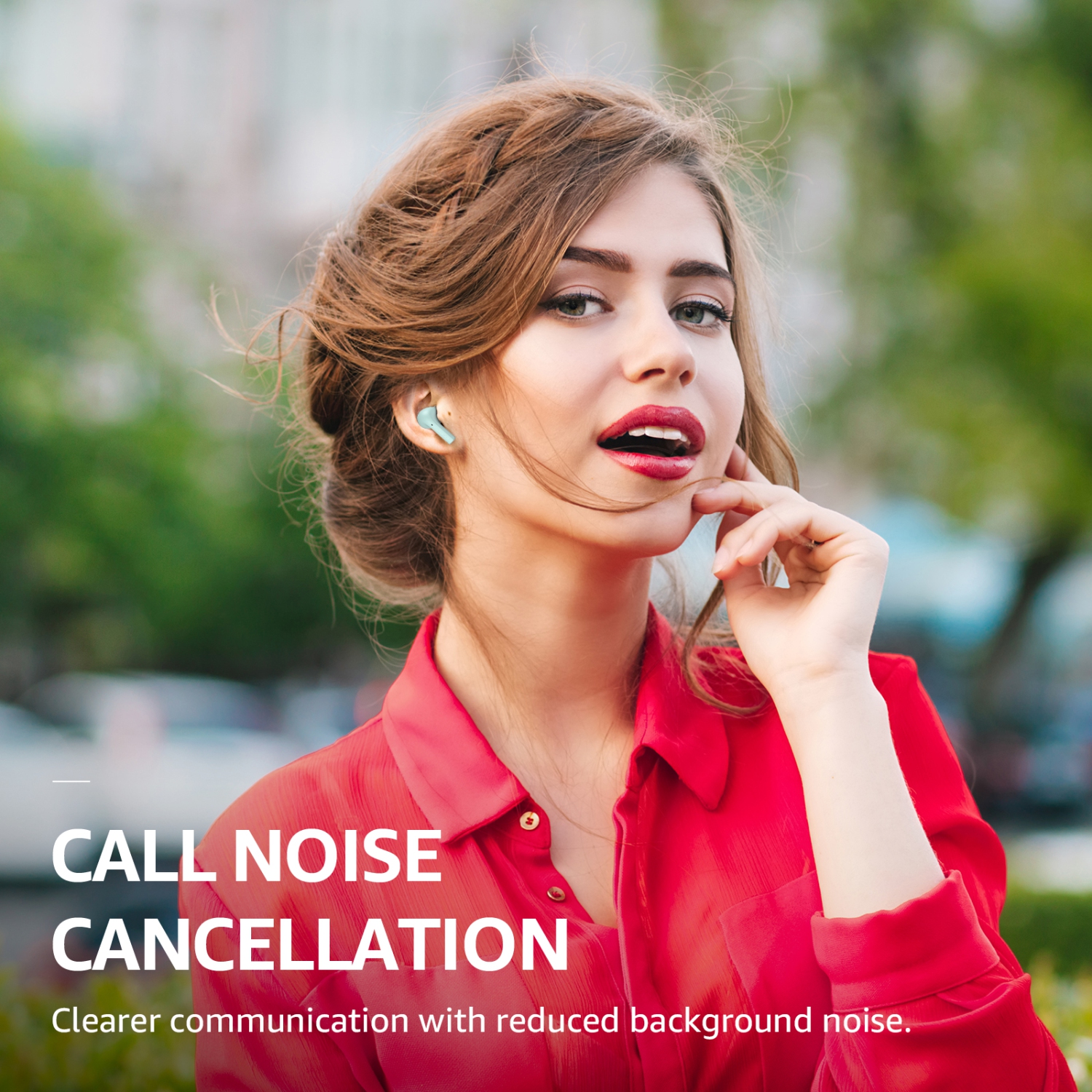 TOZO E2 True Wireless Earbuds In-Ear ENC Noise Cancelling 2 Mics for Clear Calls Bluetooth Water/Sweat Resistant - Green