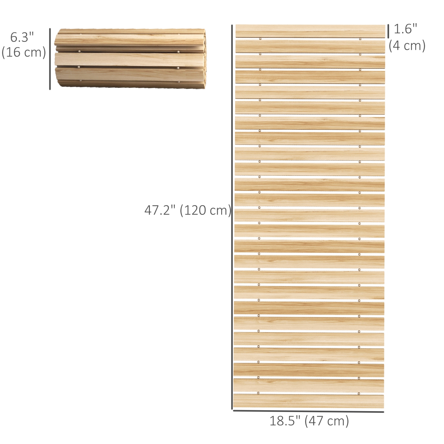 Chemin de jardin en bois Outsunny de 47&nbsp;po, allée droite coulissante résistante aux intempéries, promenade décorative pour la plage, mariage,
