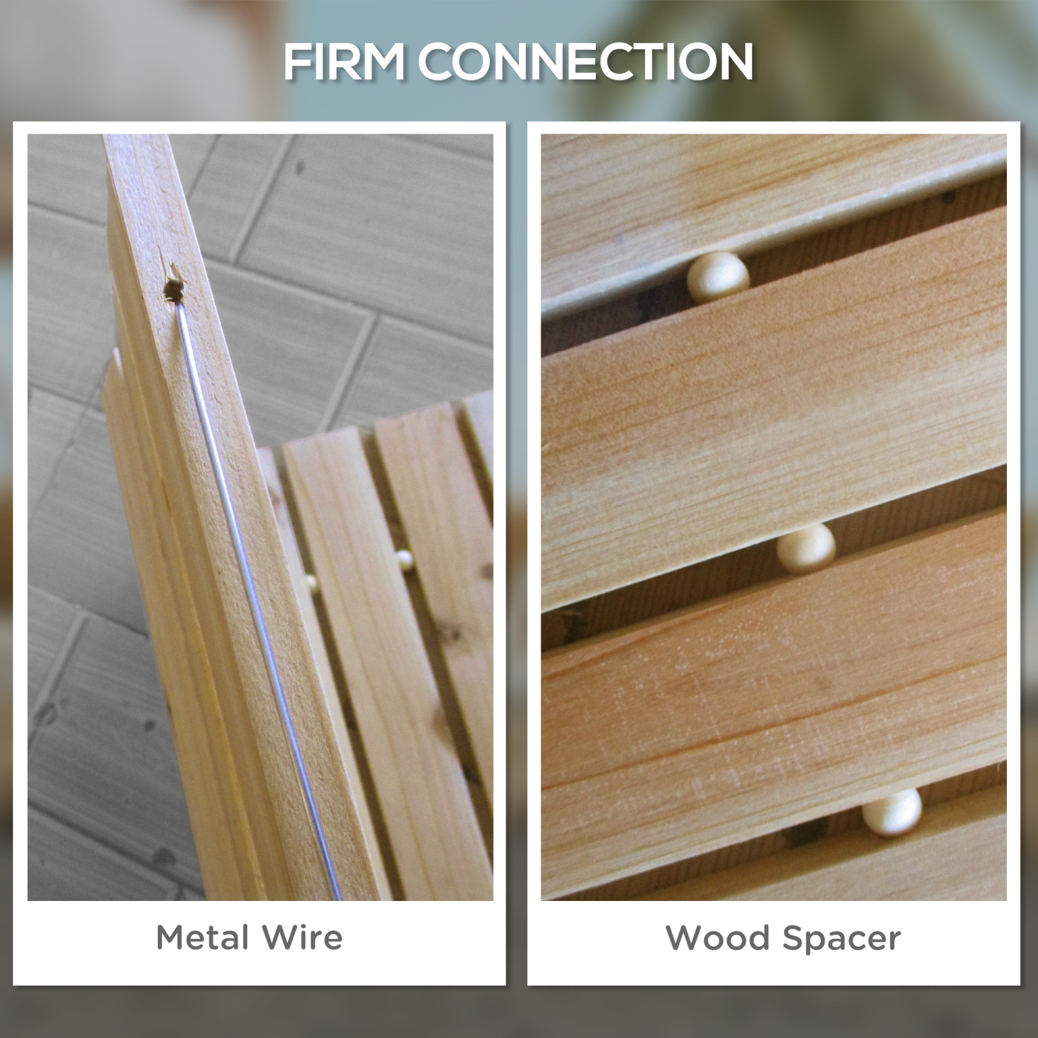 Chemin de jardin en bois Outsunny de 47&nbsp;po, allée droite coulissante résistante aux intempéries, promenade décorative pour la plage, mariage,