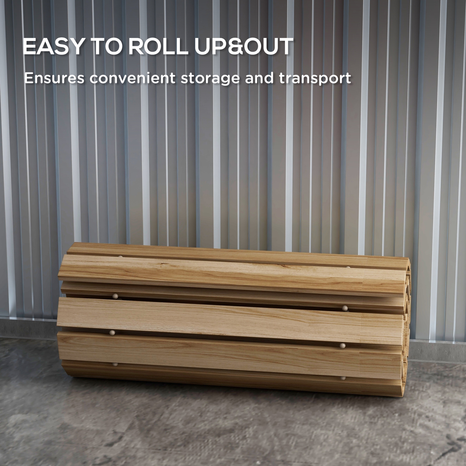 Chemin de jardin en bois Outsunny de 47&nbsp;po, allée droite coulissante résistante aux intempéries, promenade décorative pour la plage, mariage,