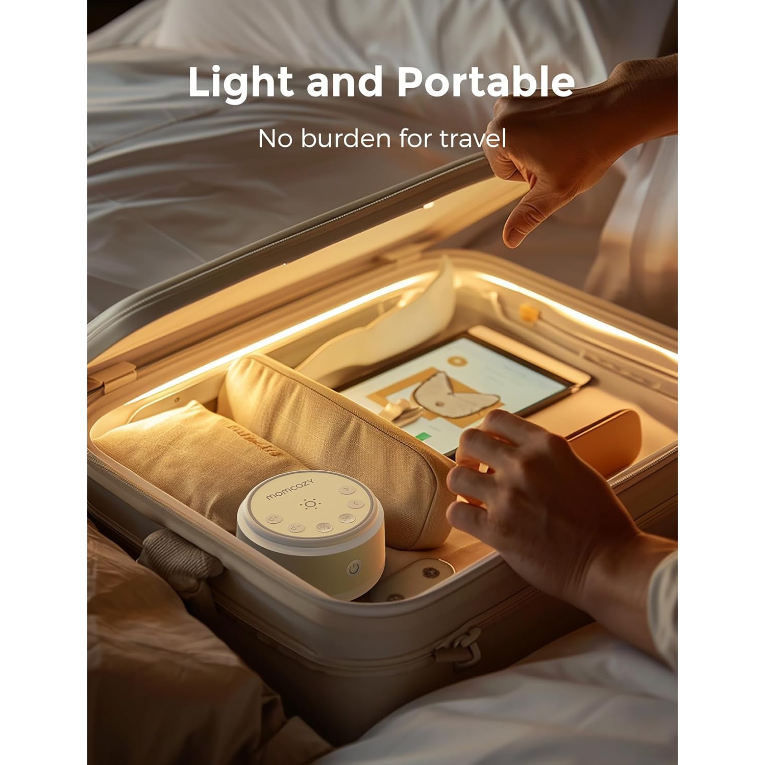 Momcozy Sound Machine with 20 Soothing Sounds Night Light | Sound Machine for Travel, Office Privacy, Sleep Therapy | For Adults & Baby |