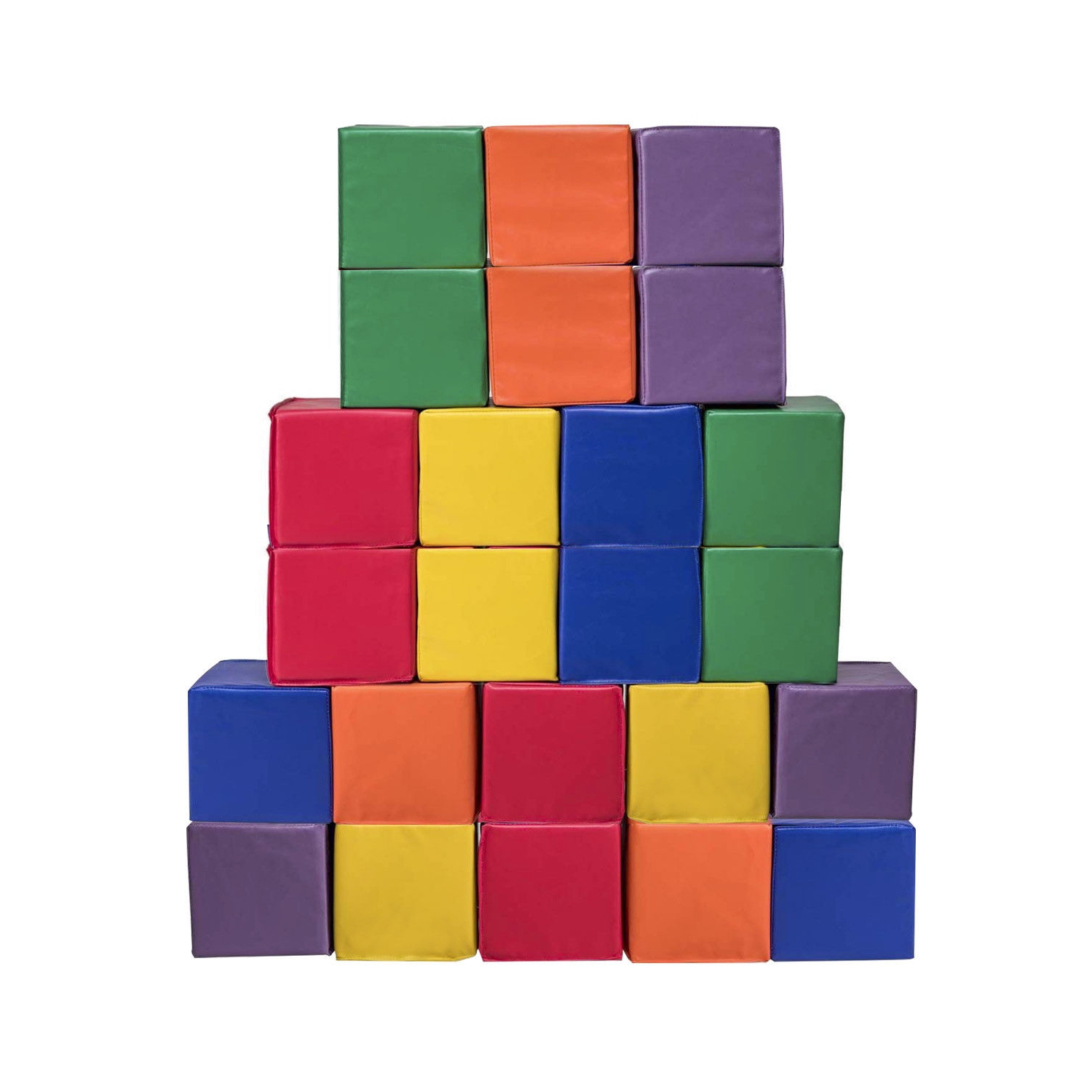 Gymax 24-Piece 8'' PU Foam Big Building Blocks Colorful Soft Blocks Play Set For Kids