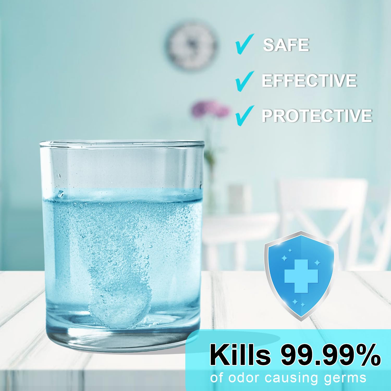 MySmile Retainer Cleaner with 120 Denture Cleaning Tablets, Quickly Remove Odors, Discoloration Stains & Plaque from Aligner, Mouth Guard, Night