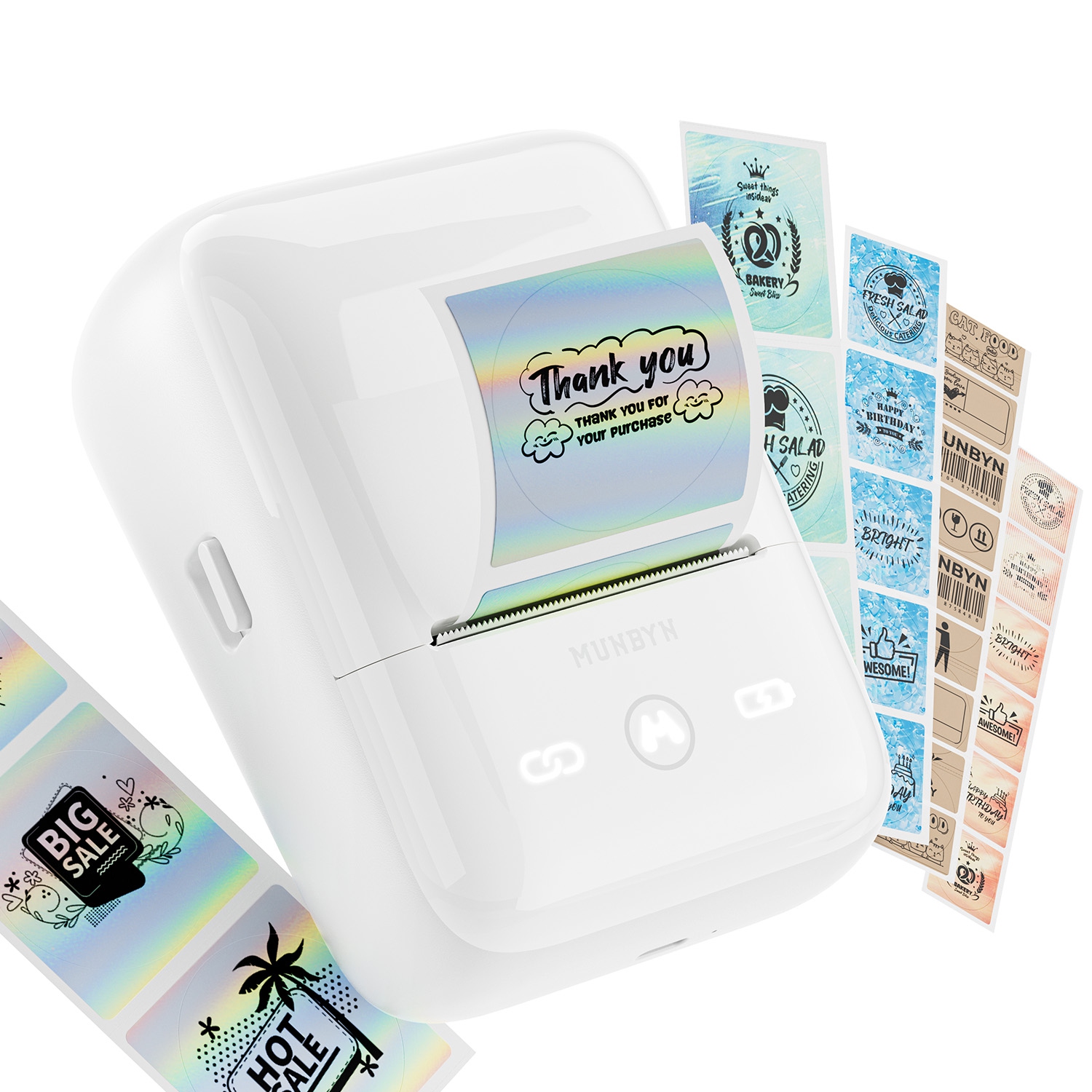 MUNBYN FM226 Bluetooth Portable Label Maker, White