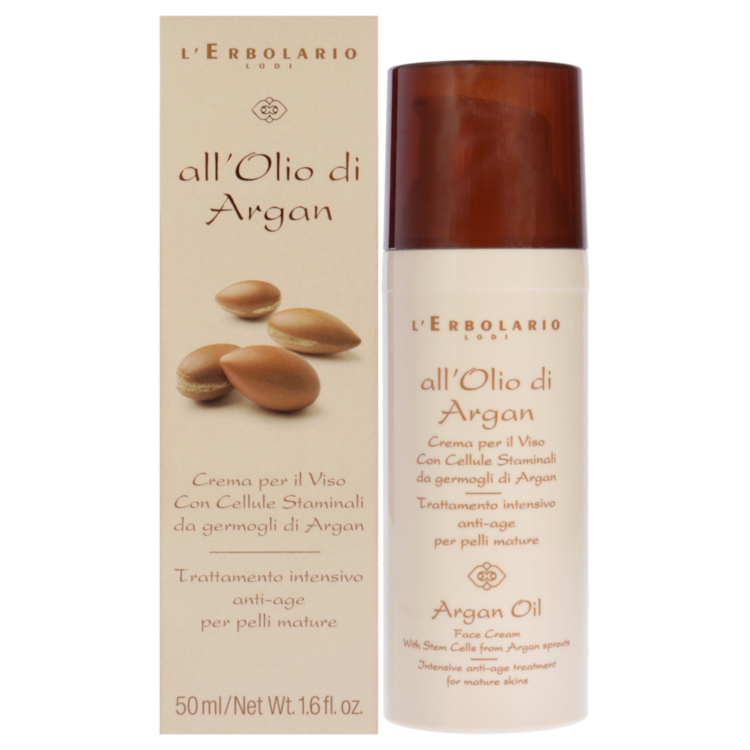 Traitement anti-âge intensif à l'huile - Argan par LErbolario pour Femmes - 1,6&nbsp;oz Crème