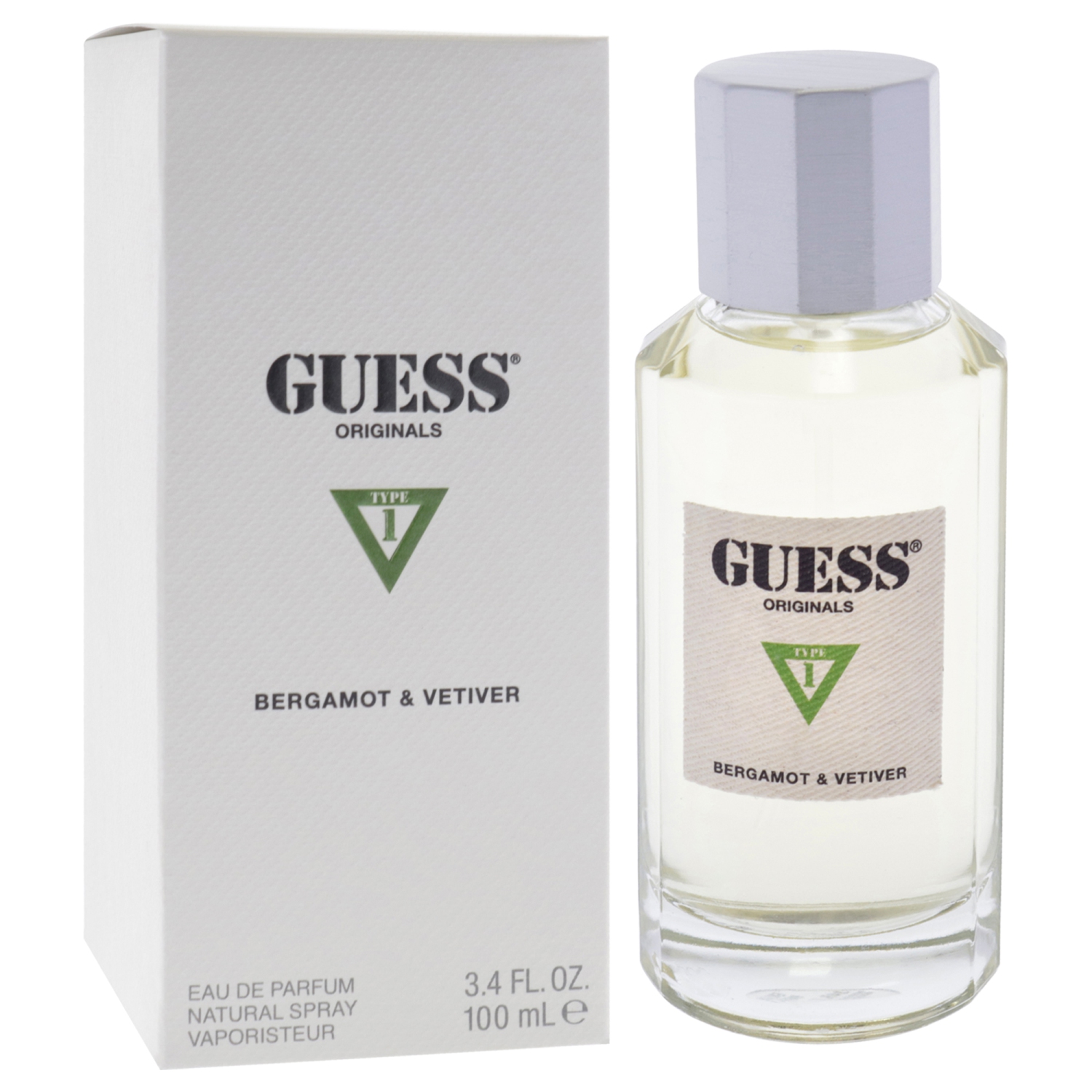 Guess Originals Type 1 Bergamot and Vetiver by Guess for Unisex - 3.4 oz EDP Spray