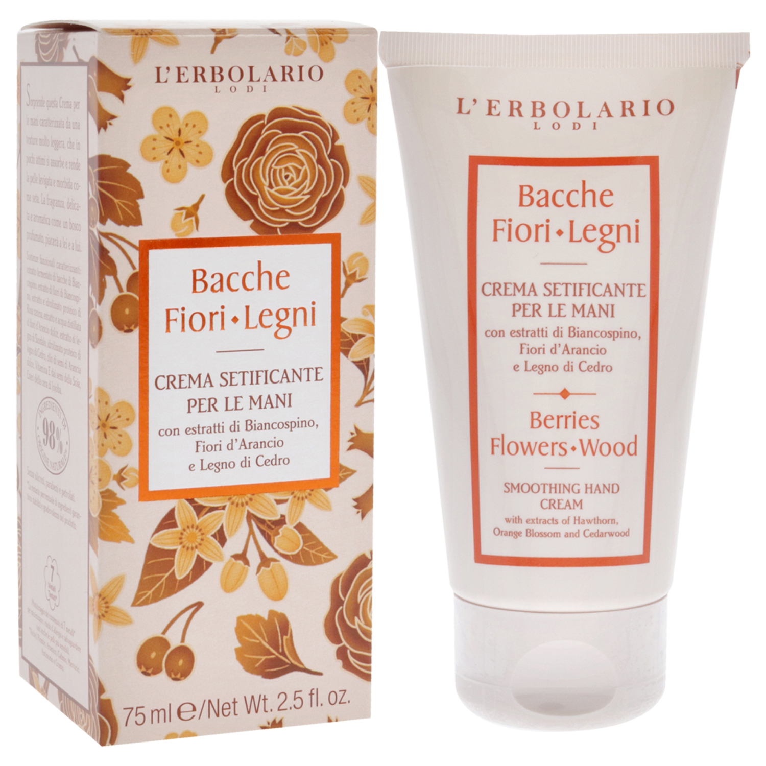 Berries Flowers Wood Smoothing Hand Cream by LErbolario for Unisex - 2.5 oz Cream