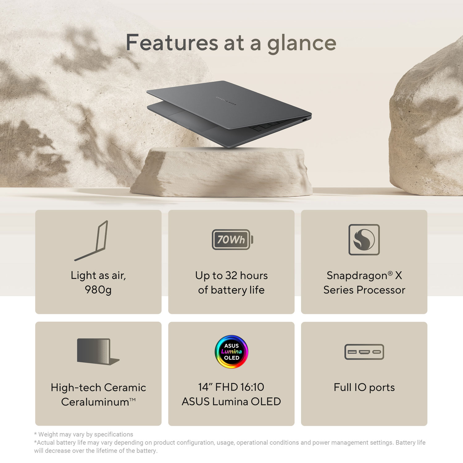 ASUS Zenbook A14 14" Copilot+ Laptop - Iceland Grey