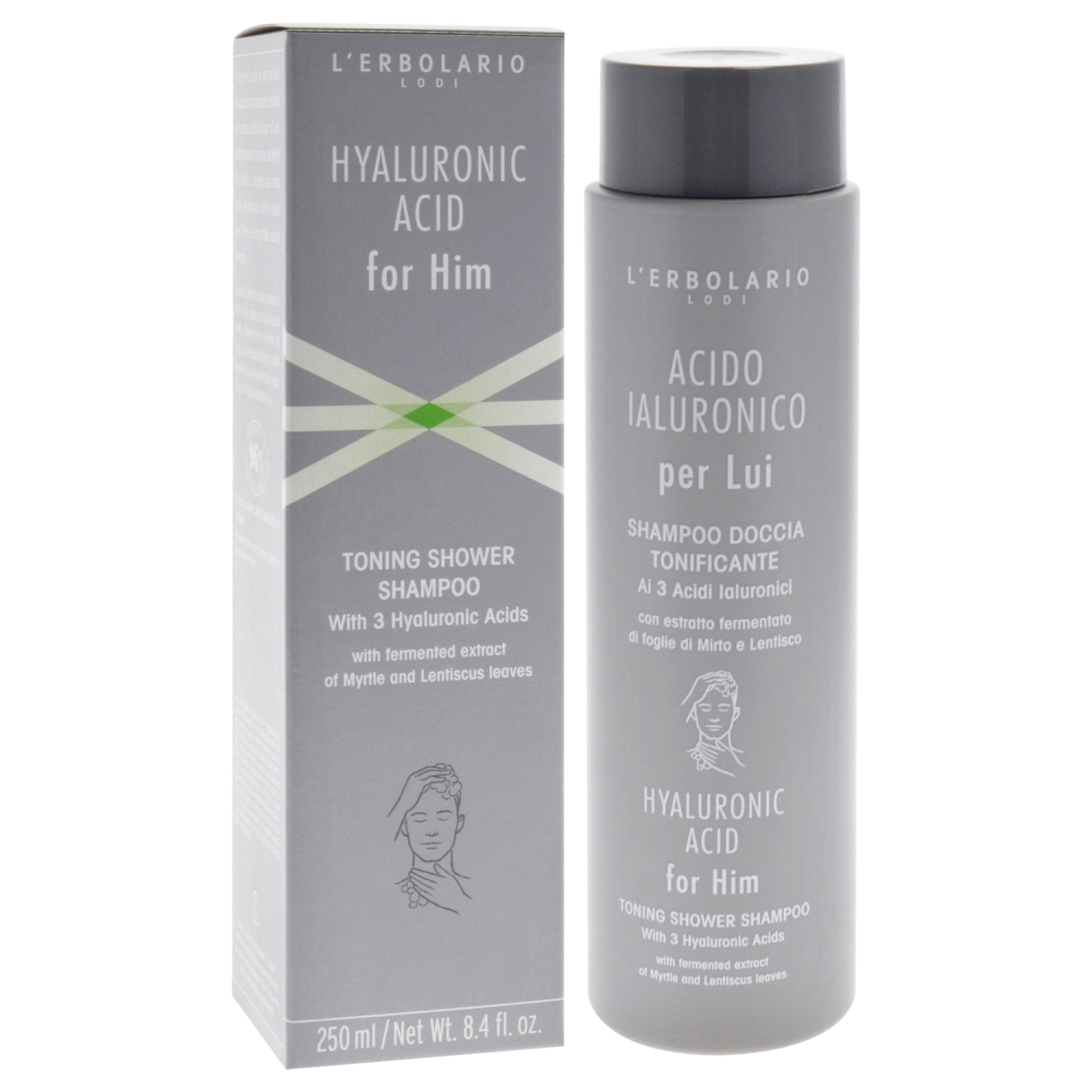 Shampooing tonifiant Acide hyaluronique pour lui douche de LErbolario pour Homme - Shampooing 8,4&nbsp;oz