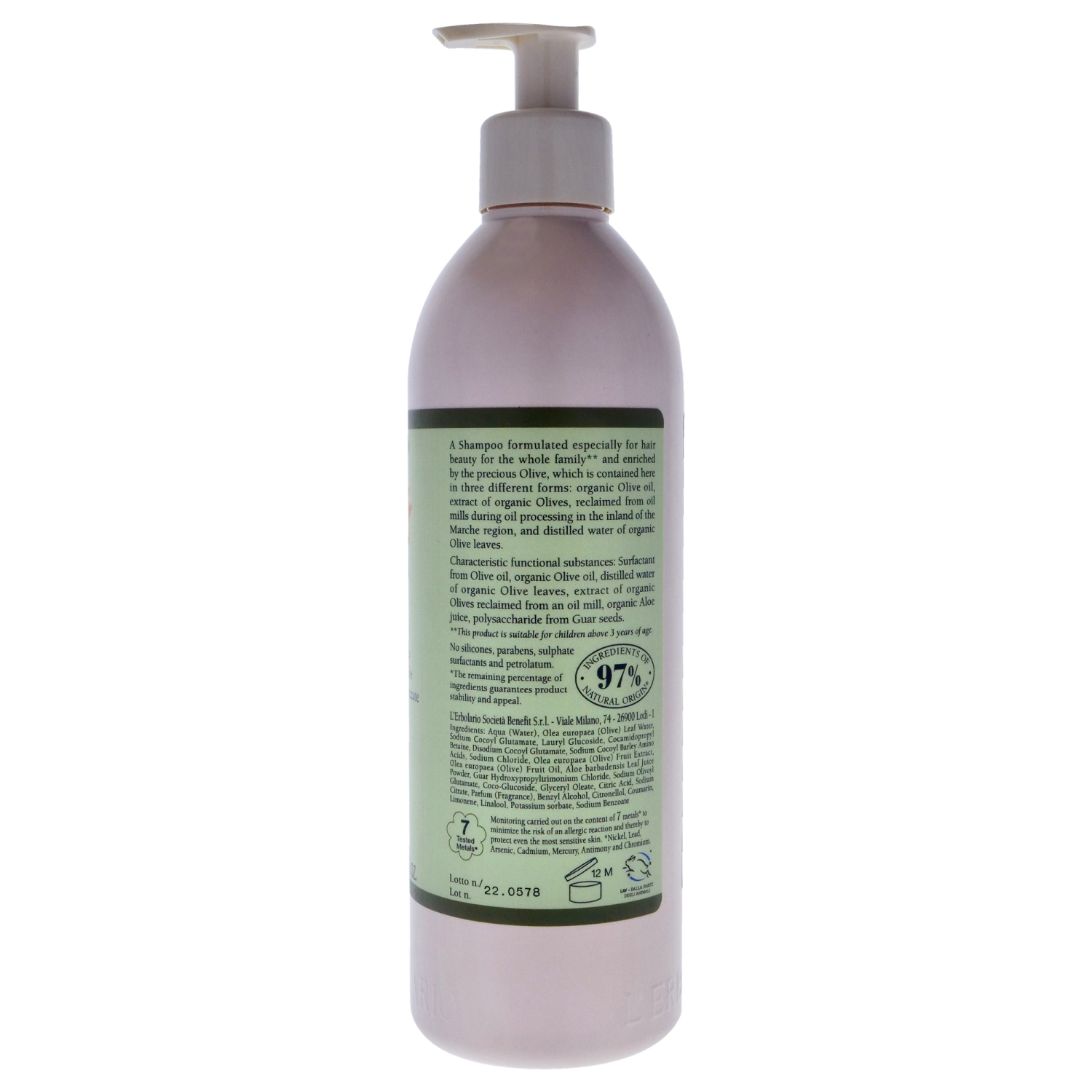 Shampooing Lolivo Delicate de LErbolario pour Unisex - 16,9 oz Shampoo