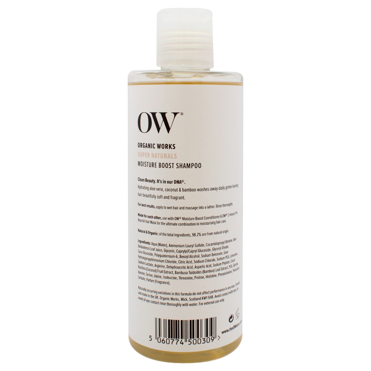 Super Naturals Moisture Boost Shampoo by Organic Works for Unisex - 10.14 oz Shampoo