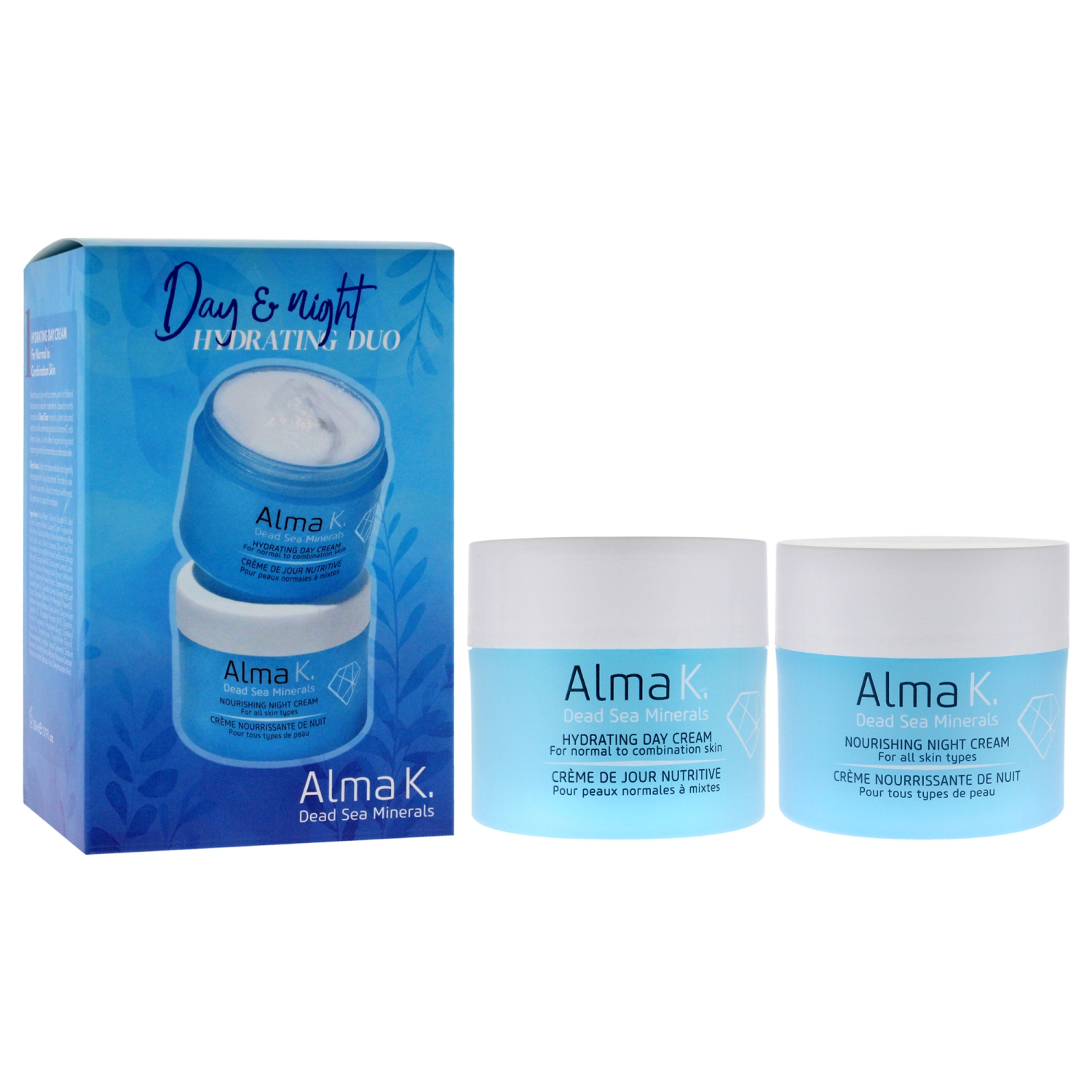 Day and Night Hydrating Duo by Alma K for Women - 2 Pc 1.7oz Hydrating Day Cream for Normal to Combination Skin, 1.7oz Nourishing Night Cream for All