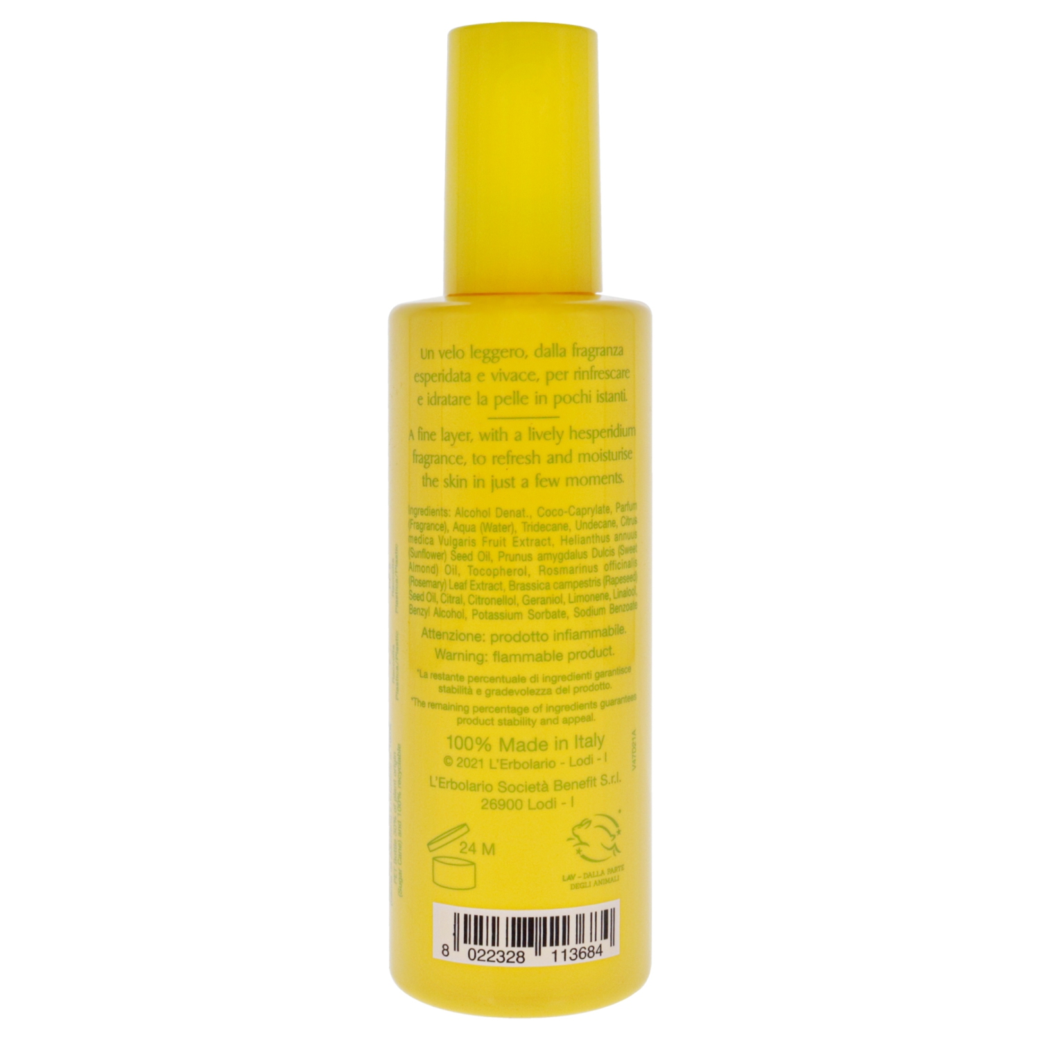 Fesh Evanescense Body Spray - Calabrian Citron by LErbolario for Unisex - 3.3 oz Body Spray