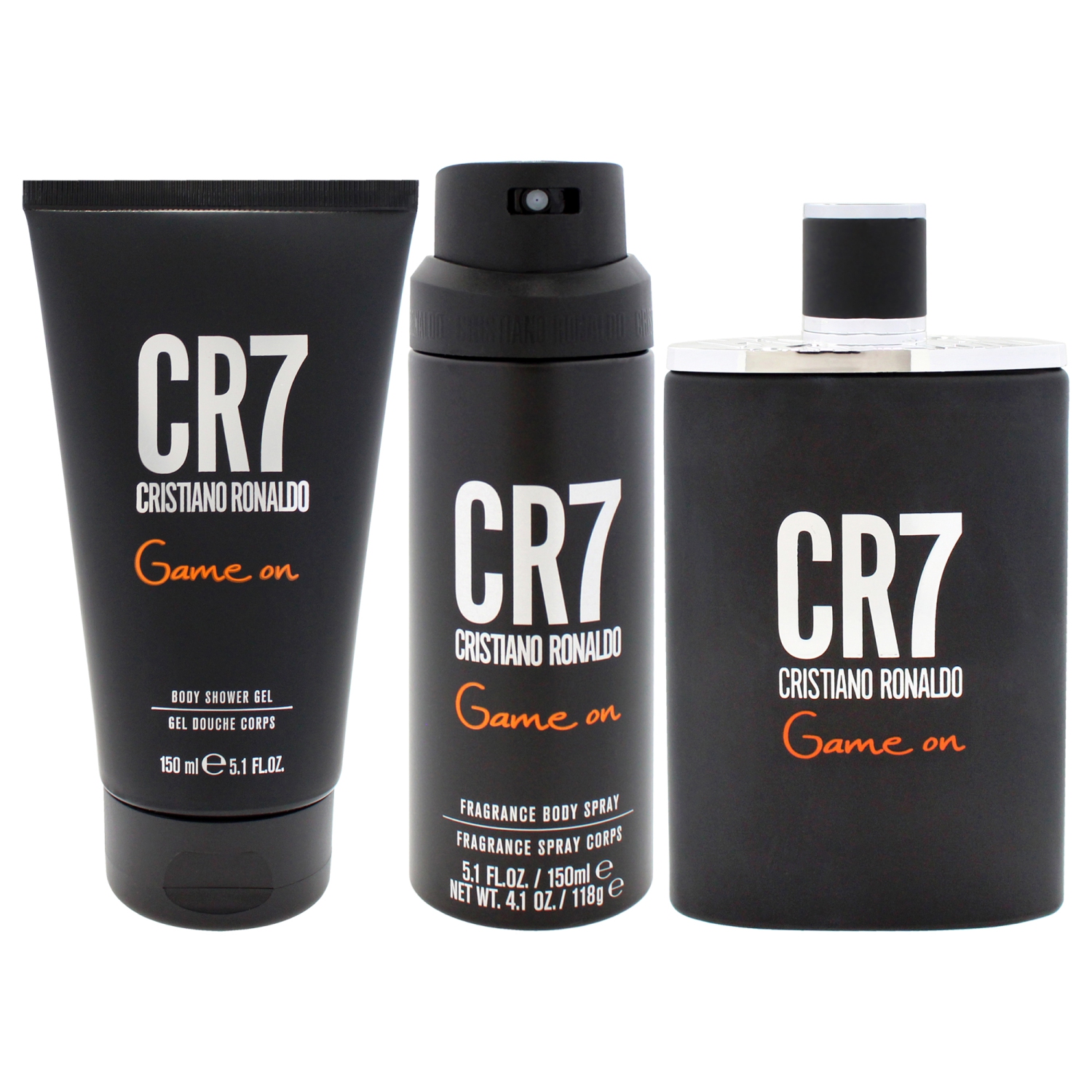 Game On by Cristiano Ronaldo for Men - 3 Pc Gift Set 3.4oz EDT Spray, 5.1oz Shower Gel, 4.1oz Body Spray