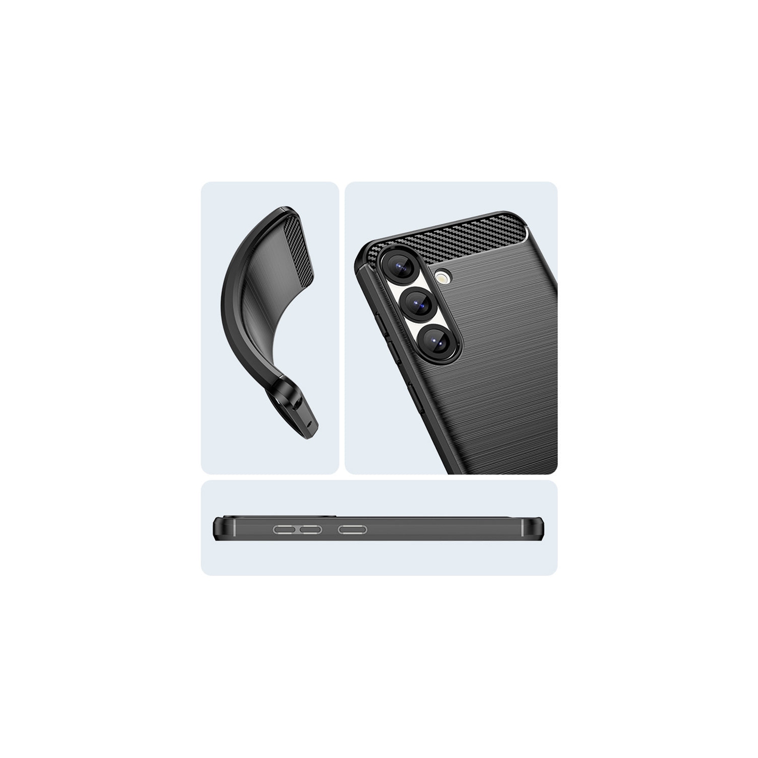 Étui en métal brossé bleu marine de PANDACO pour Galaxy S25+ de Samsung