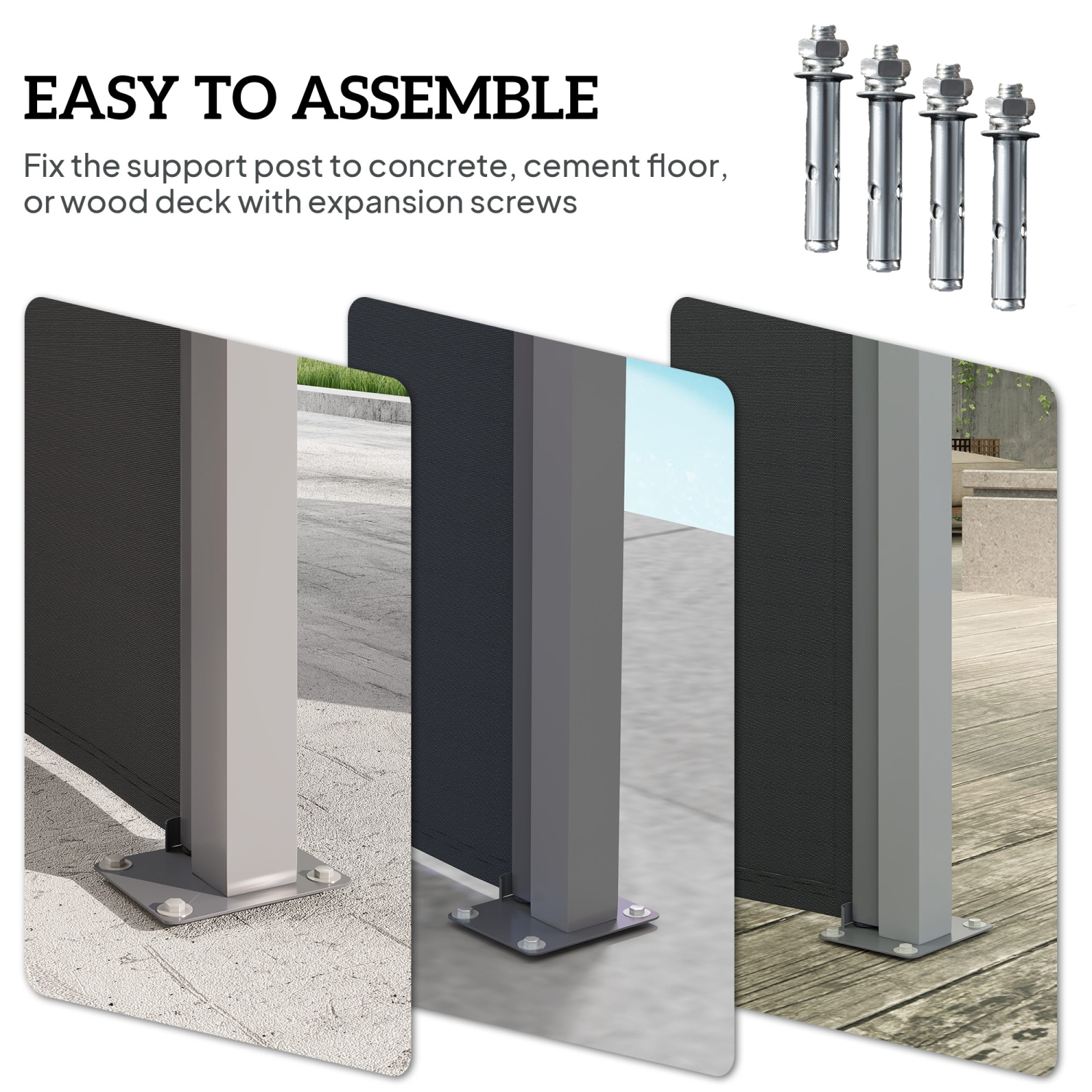 Outsunny Patio Retractable Double Side Awning, 79"x236" Outdoor Privacy Screen, UV Resistant, Waterproof Room Divider Sun Shade Wind Screen for