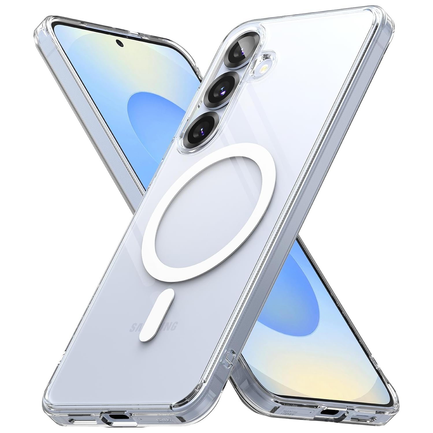 Samsung S25 Case Compatible with MagSafe, Clear Strong Magnetic Anti-Scratch Shockproof Phone Cover